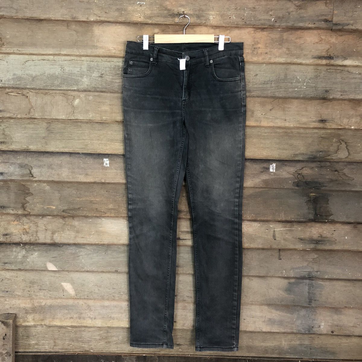 Cheap Monday DL Cheap Monday faded Black distressed denim Pants #4601 Size US 30 / EU 46 - 1 Thumbnail