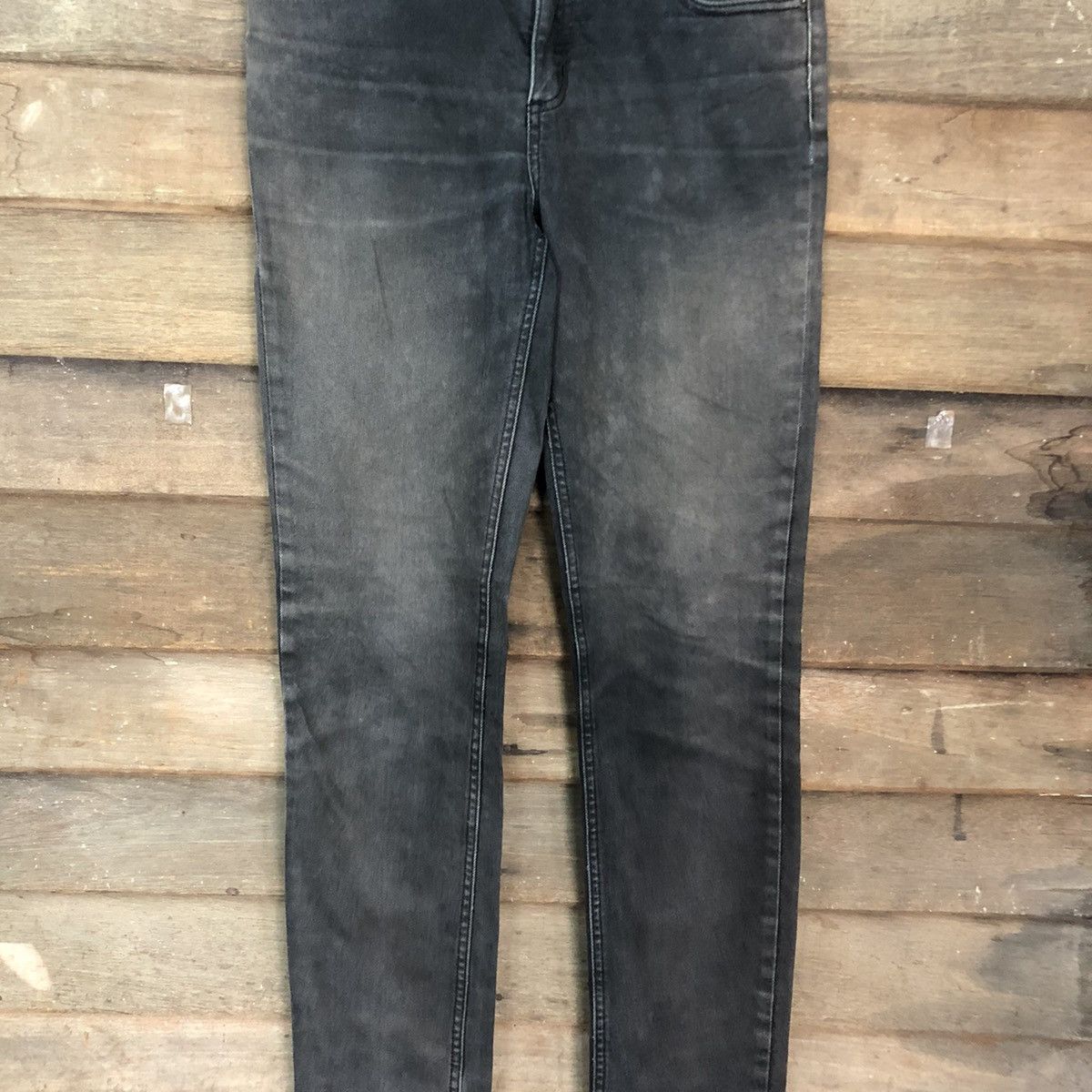 Cheap Monday DL Cheap Monday faded Black distressed denim Pants #4601 Size US 30 / EU 46 - 4 Thumbnail