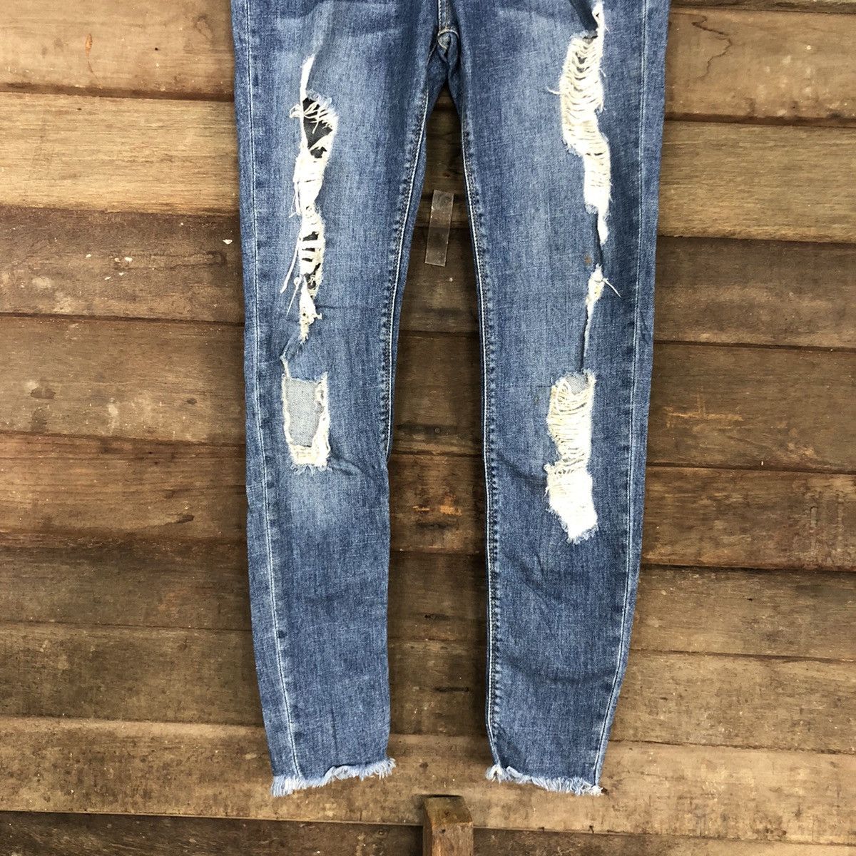 Stradivarius Stradivarius skinny Blue distressed Denim Jeans Pants #4580 Size 28" / US 6 / IT 42 - 3 Thumbnail