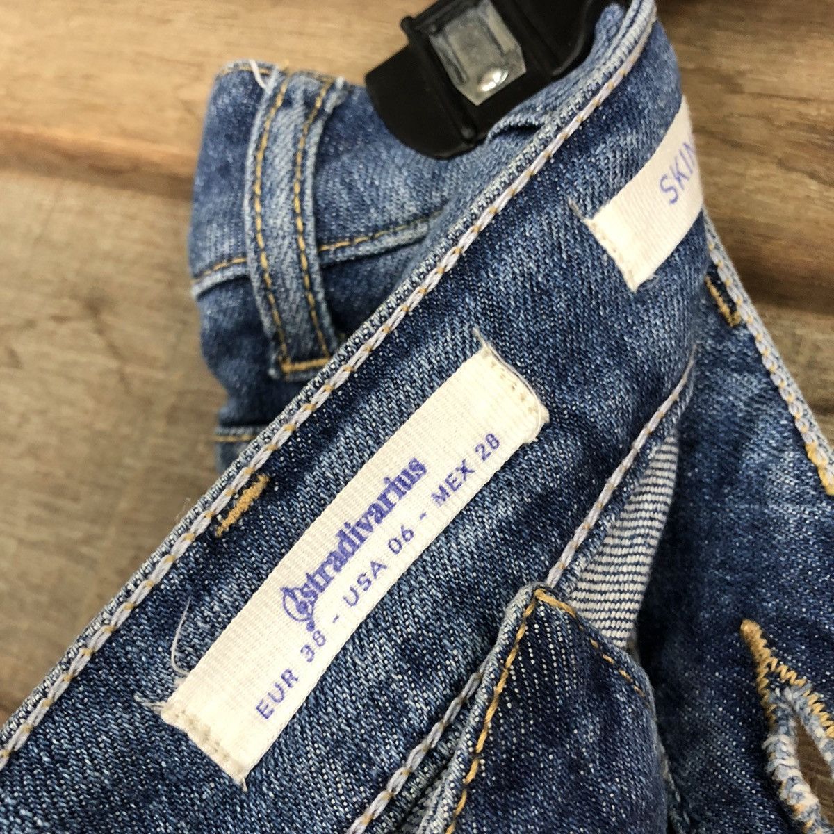 Stradivarius Stradivarius skinny Blue distressed Denim Jeans Pants #4580 Size 28" / US 6 / IT 42 - 15 Thumbnail