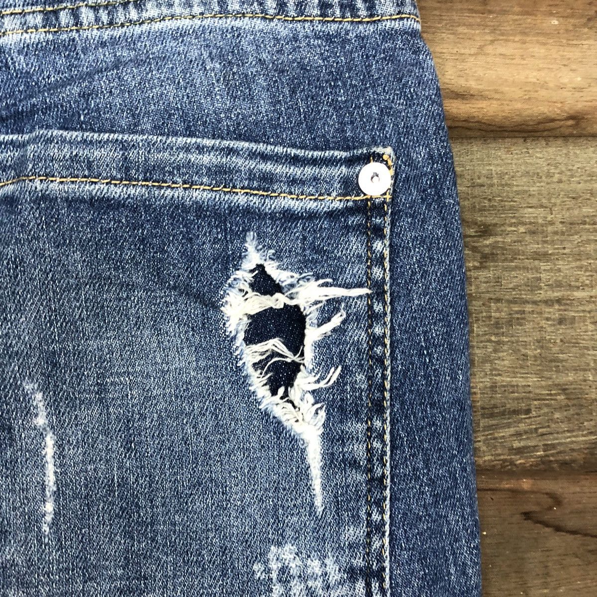 Stradivarius Stradivarius skinny Blue distressed Denim Jeans Pants #4580 Size 28" / US 6 / IT 42 - 13 Thumbnail