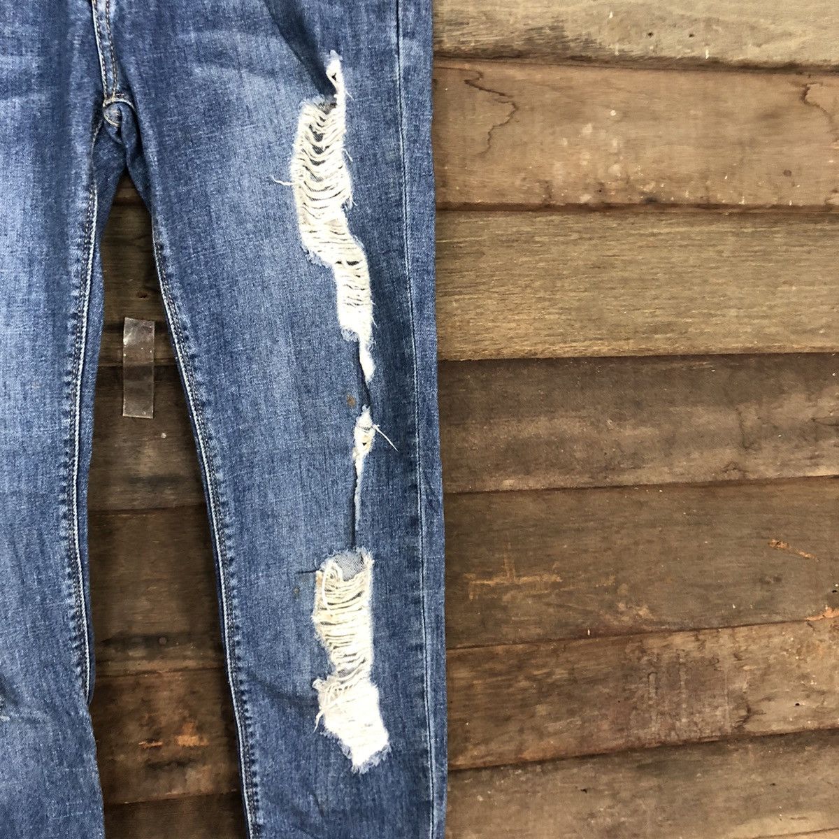 Stradivarius Stradivarius skinny Blue distressed Denim Jeans Pants #4580 Size 28" / US 6 / IT 42 - 6 Thumbnail