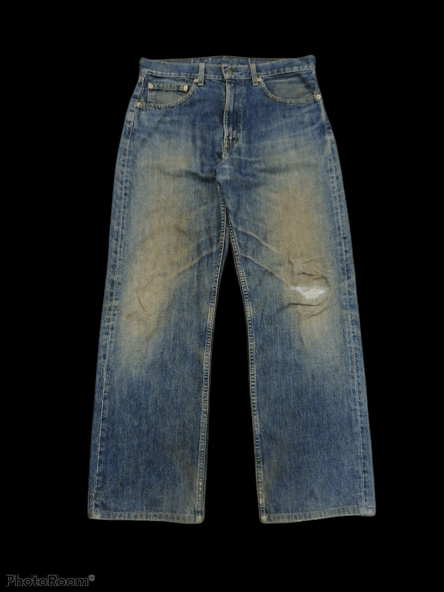 image of Levis Vintage Clothing x Vintage Levi's 512 Trashed Denim Pants in Blue Distressed, Men's (Size 32)
