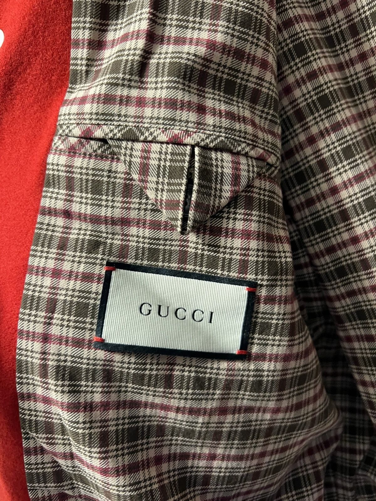 Gucci Gucci Red Felt and leather bomber jacket Size US M / EU 48-50 / 2 - 5 Thumbnail