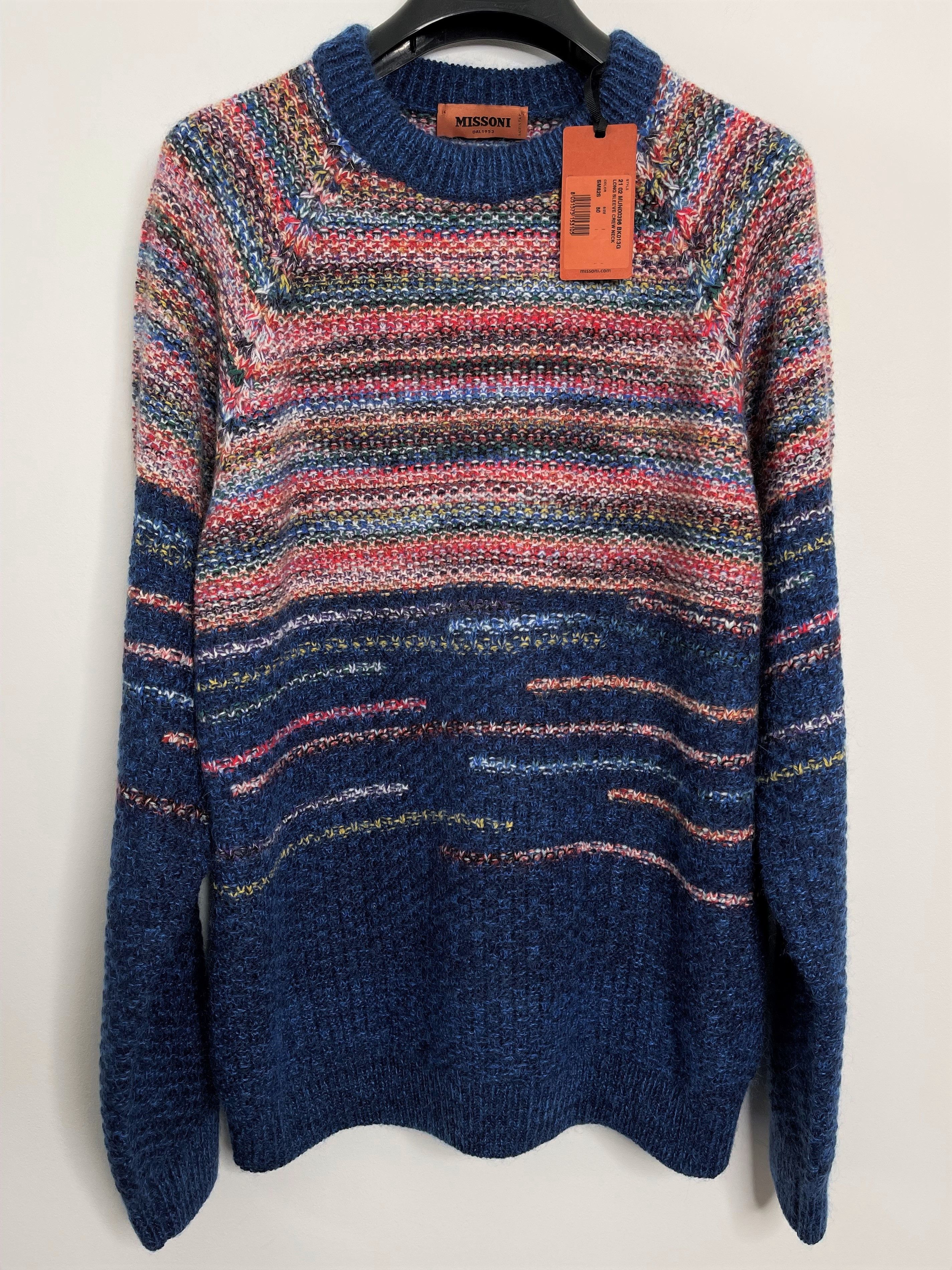 image of Missoni Eu50 Slim Knit Wool Blend Space Dyed Pattern Exclusive Ss22, Men's (Size Medium)
