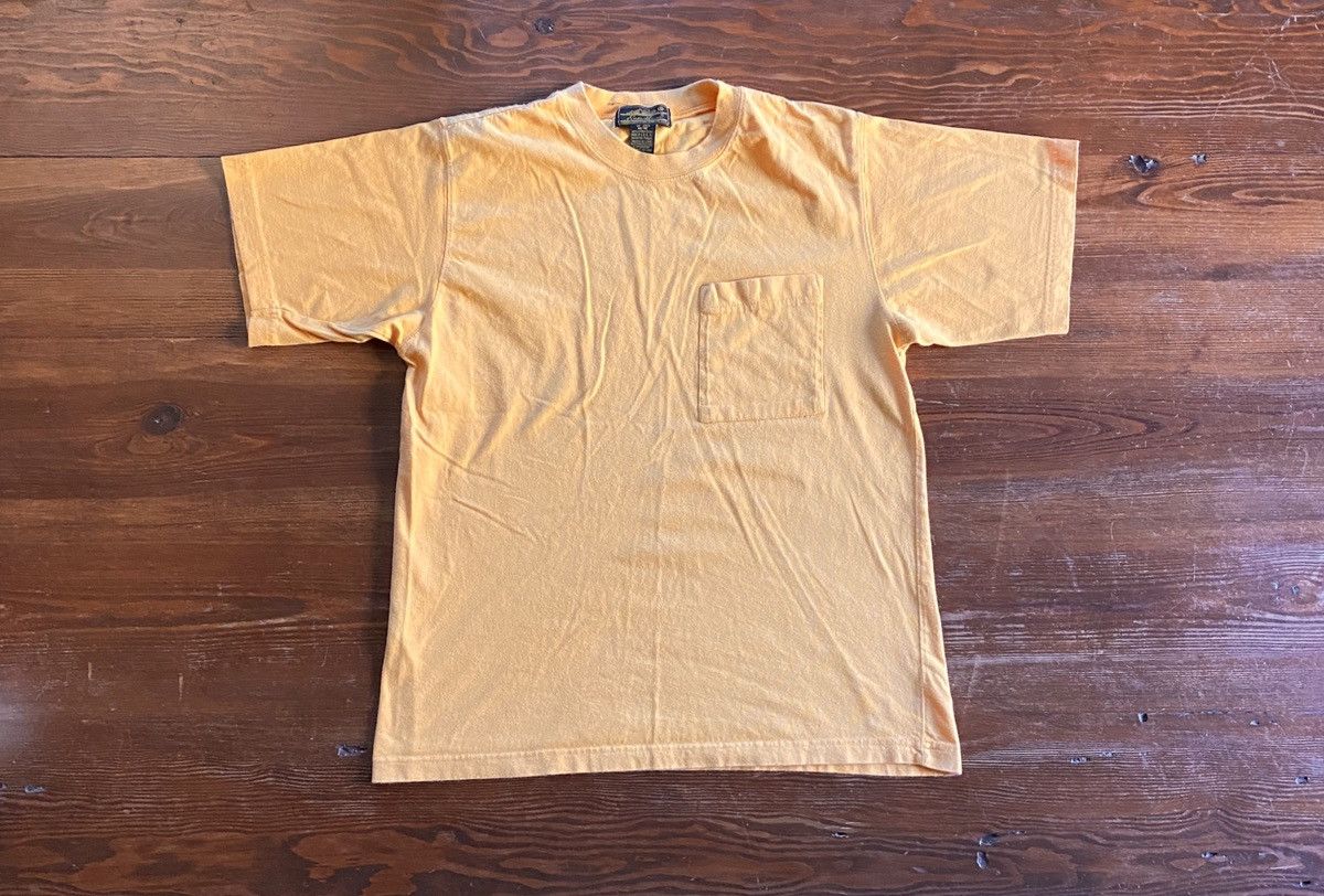 Eddie Bauer Vintage 80’s Eddie Bauer Orange Boxy Blank Pocket Tee Size US M / EU 48-50 / 2 - 2 Thumbnail