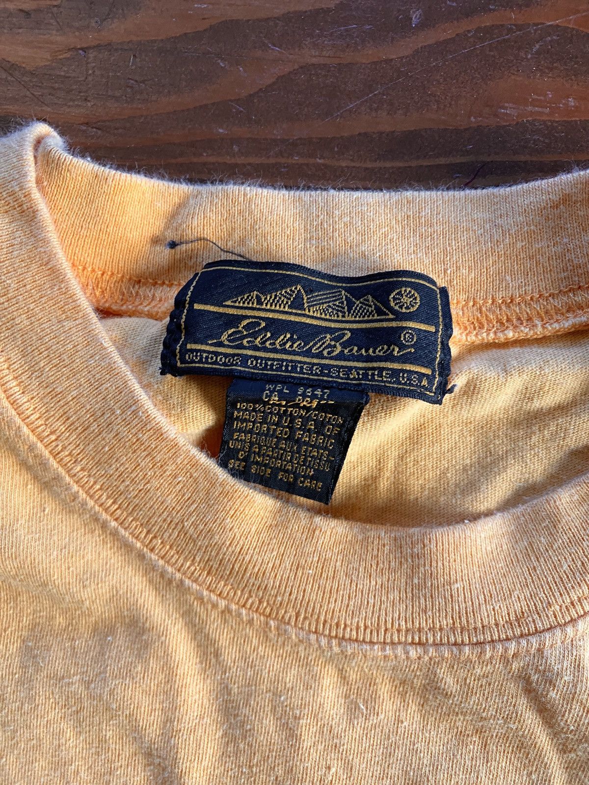 Eddie Bauer Vintage 80’s Eddie Bauer Orange Boxy Blank Pocket Tee Size US M / EU 48-50 / 2 - 5 Thumbnail