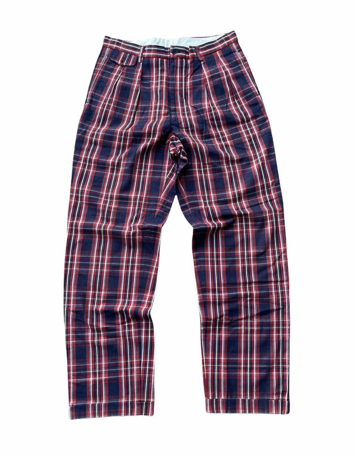 image of Vintage Chaps Ralph Laurent Red Tartan Casual Pants, Men's (Size 33)