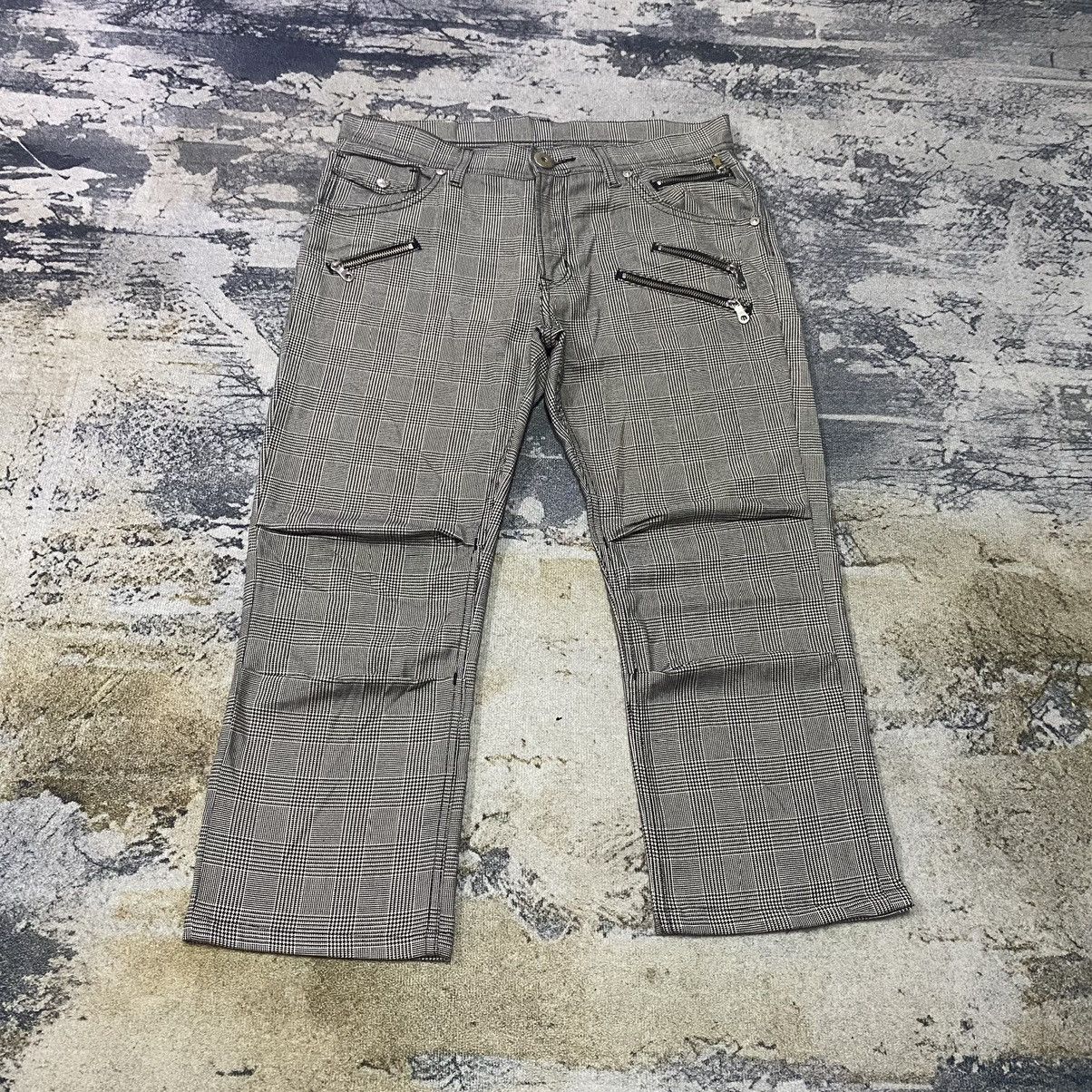 image of Vintage Japanese Lee Chekered Belt Buckle Flare Trouser Pant, Men's (Size 35)