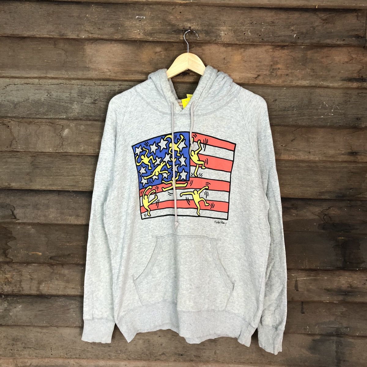 Keith Haring DL Keith Haring american flag Grey Hoodies #3258 Size US XL / EU 56 / 4 - 3 Thumbnail