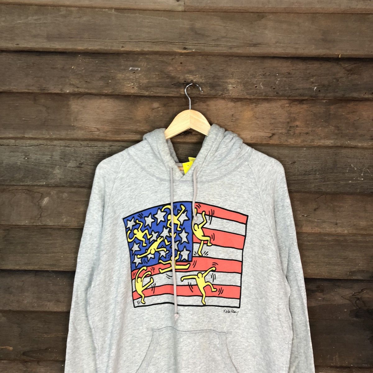 Keith Haring DL Keith Haring american flag Grey Hoodies #3258 Size US XL / EU 56 / 4 - 5 Thumbnail