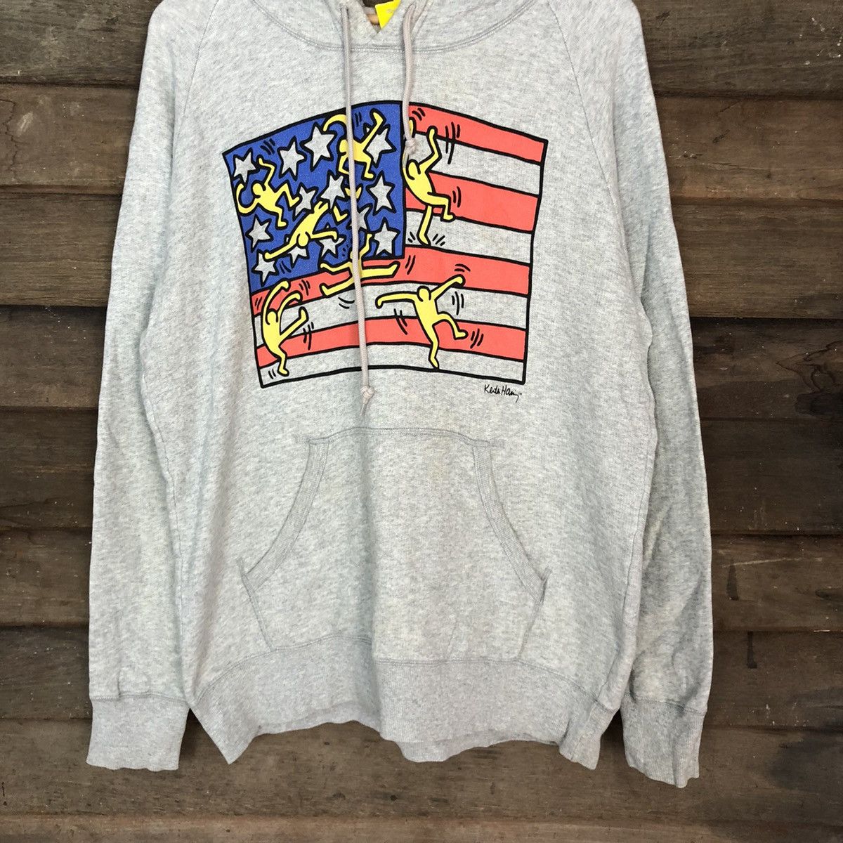 Keith Haring DL Keith Haring american flag Grey Hoodies #3258 Size US XL / EU 56 / 4 - 4 Thumbnail