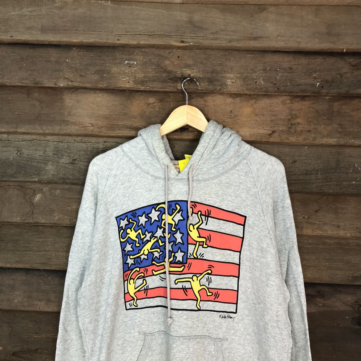 Keith Haring DL Keith Haring american flag Grey Hoodies #3258 Size US XL / EU 56 / 4 - 2 Thumbnail