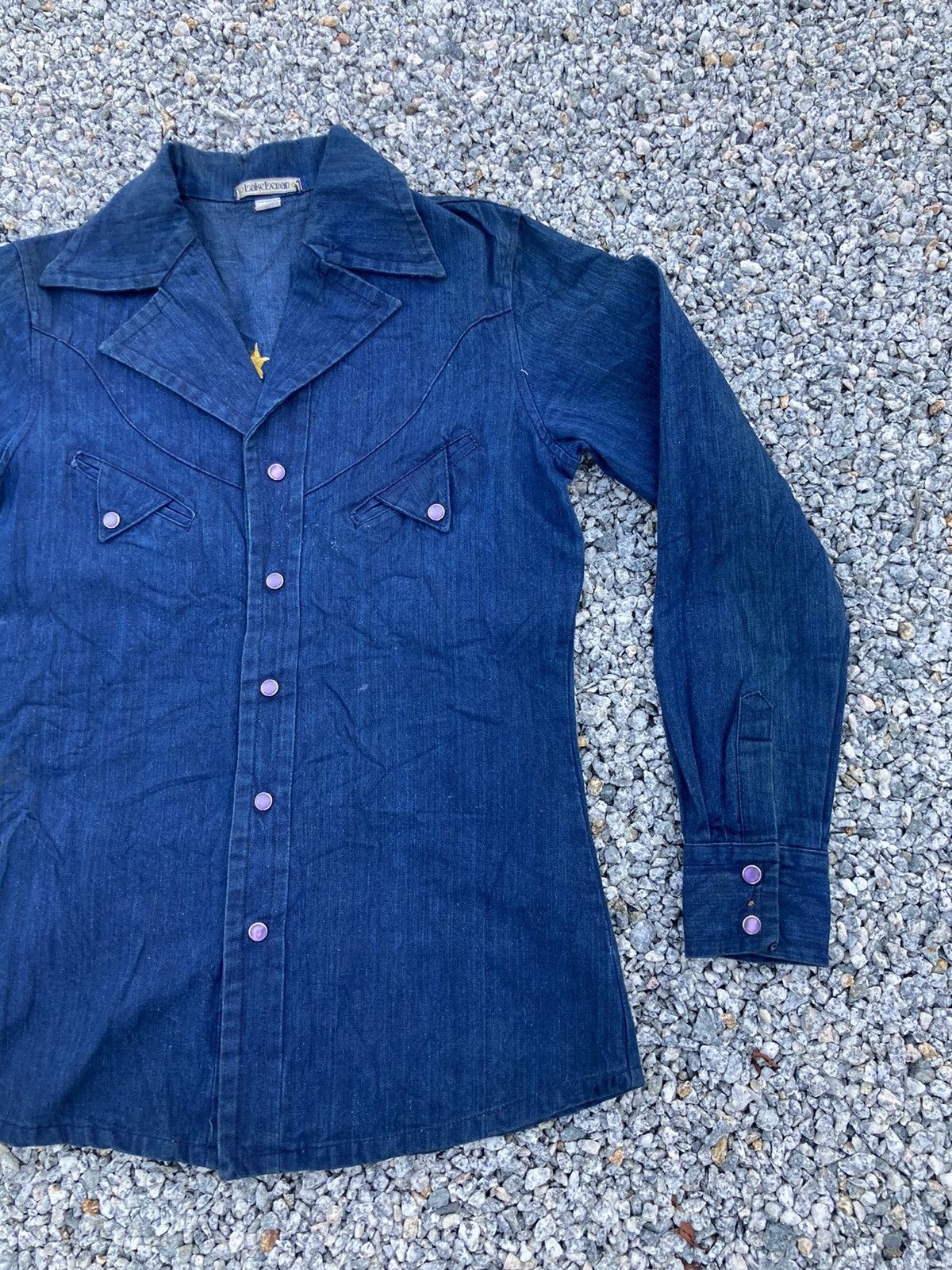 Japanese Brand Lake Leman Denim Western Shirt Size S / US 4 / IT 40 - 3 Thumbnail