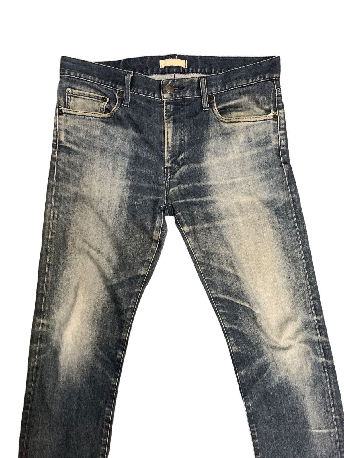 Jun Takahashi × Uniqlo Uniqlo Jun Takashi Blue Mud Wash Jeans Size US 31 - 4 Thumbnail