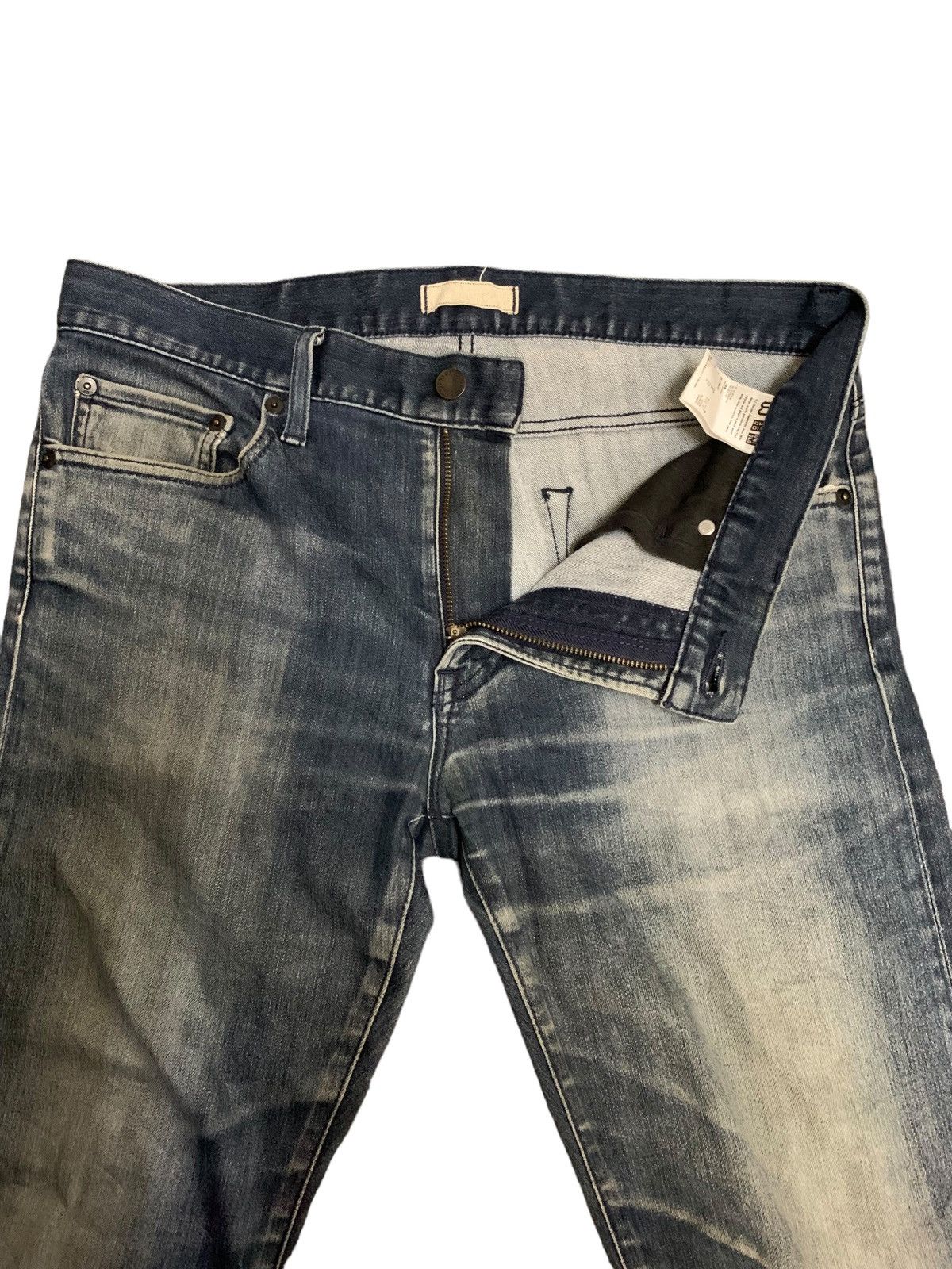 Jun Takahashi × Uniqlo Uniqlo Jun Takashi Blue Mud Wash Jeans Size US 31 - 3 Thumbnail