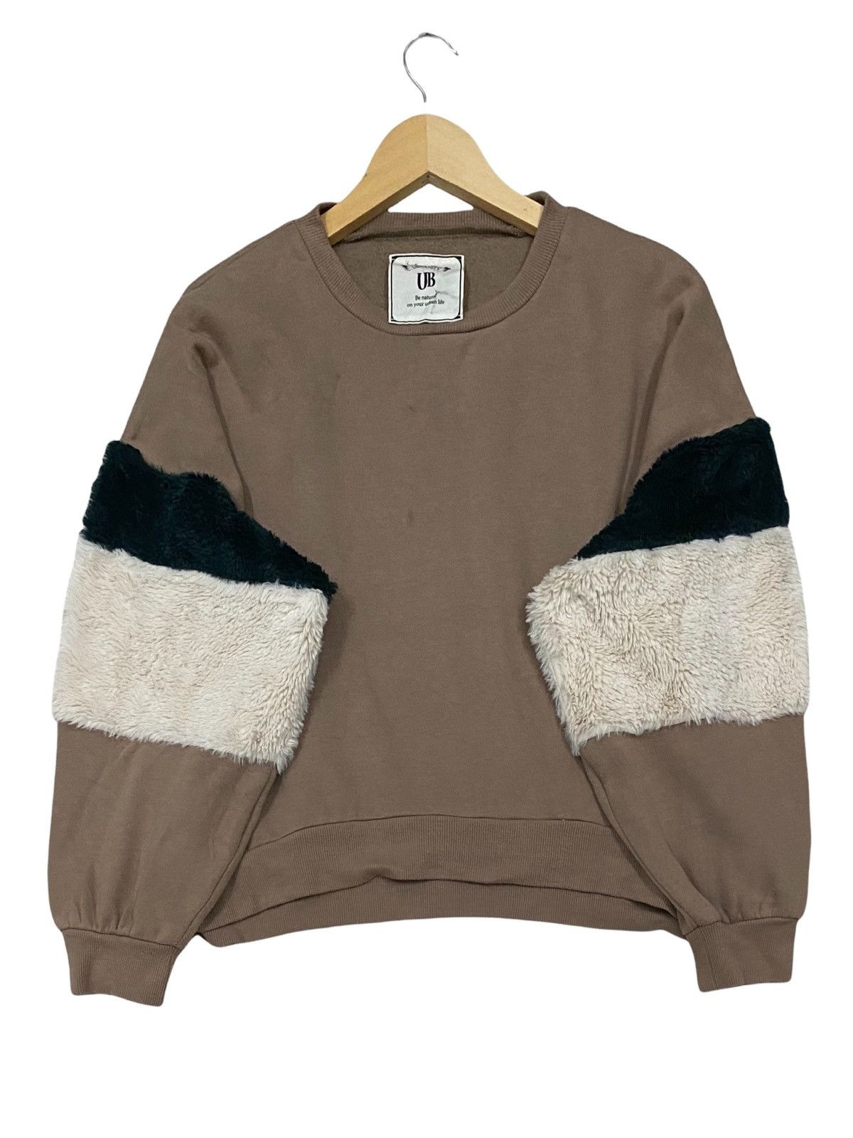 Homespun Knitwear × Japanese Brand OVERSIZES URBANITY (UB) CROPPED TOP FLEECE FUR SWEATSHIRT Size XL / US 12-14 / IT 48-50 - 1 Thumbnail