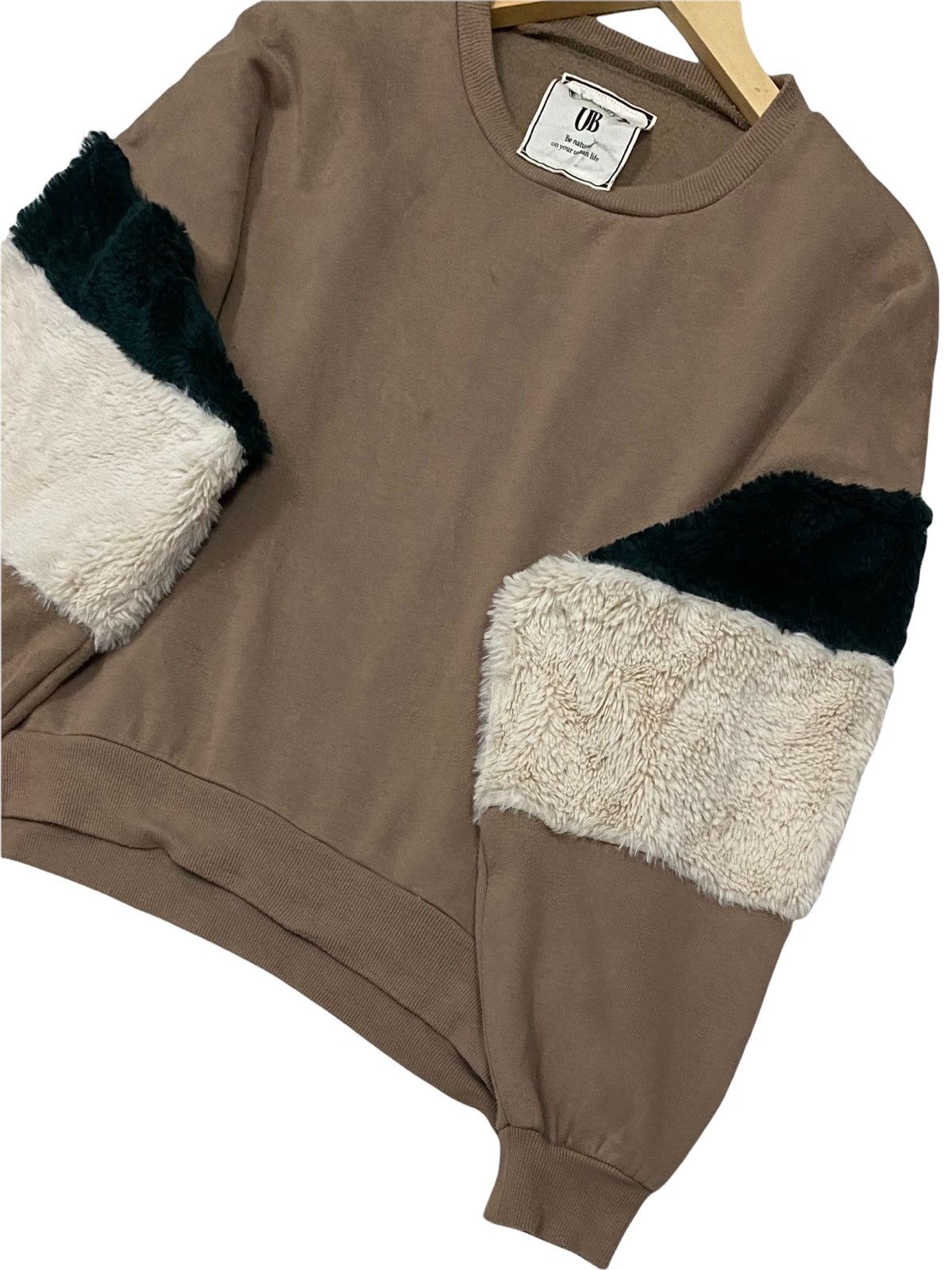 Homespun Knitwear × Japanese Brand OVERSIZES URBANITY (UB) CROPPED TOP FLEECE FUR SWEATSHIRT Size XL / US 12-14 / IT 48-50 - 6 Thumbnail