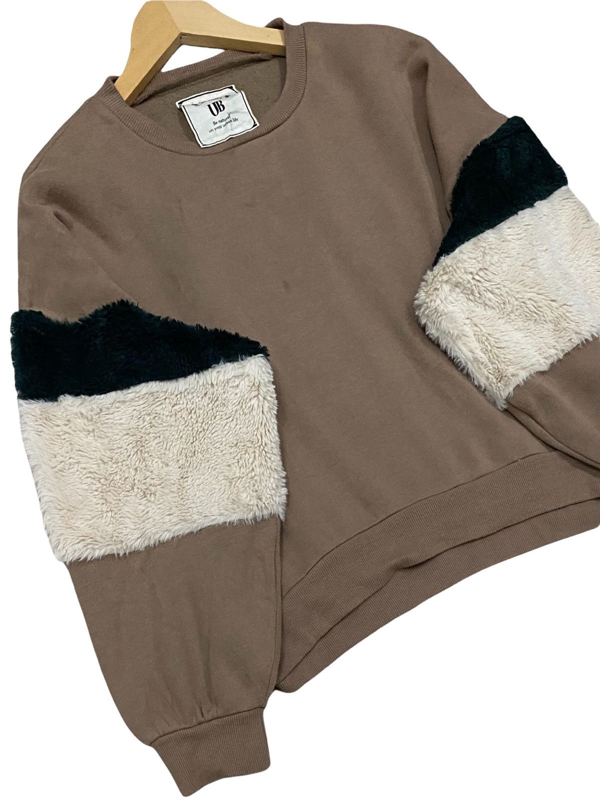 Homespun Knitwear × Japanese Brand OVERSIZES URBANITY (UB) CROPPED TOP FLEECE FUR SWEATSHIRT Size XL / US 12-14 / IT 48-50 - 7 Thumbnail