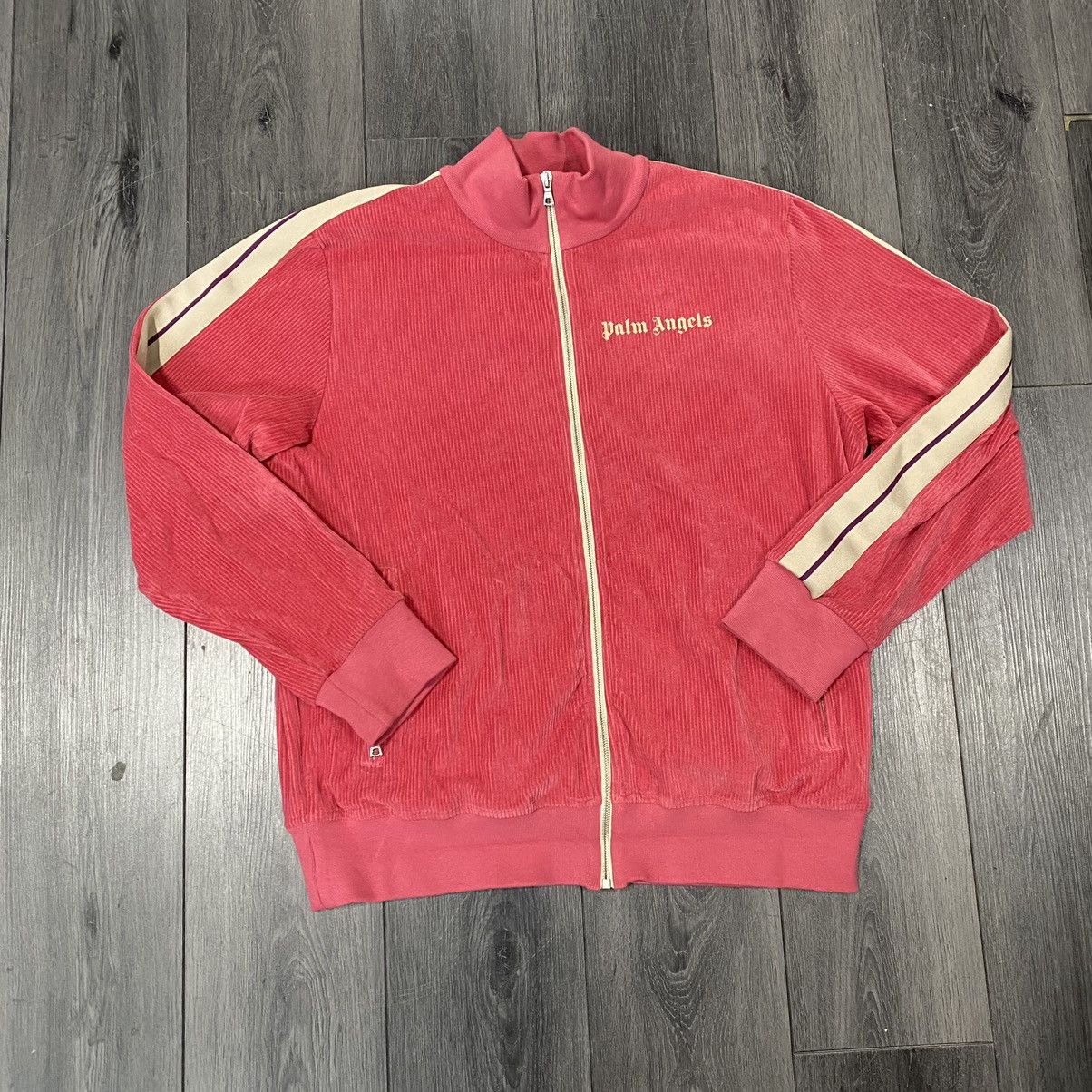 image of Palm Angels Palm Angles Corduroy Track Jacket Burgandy Size Xxl, Men's