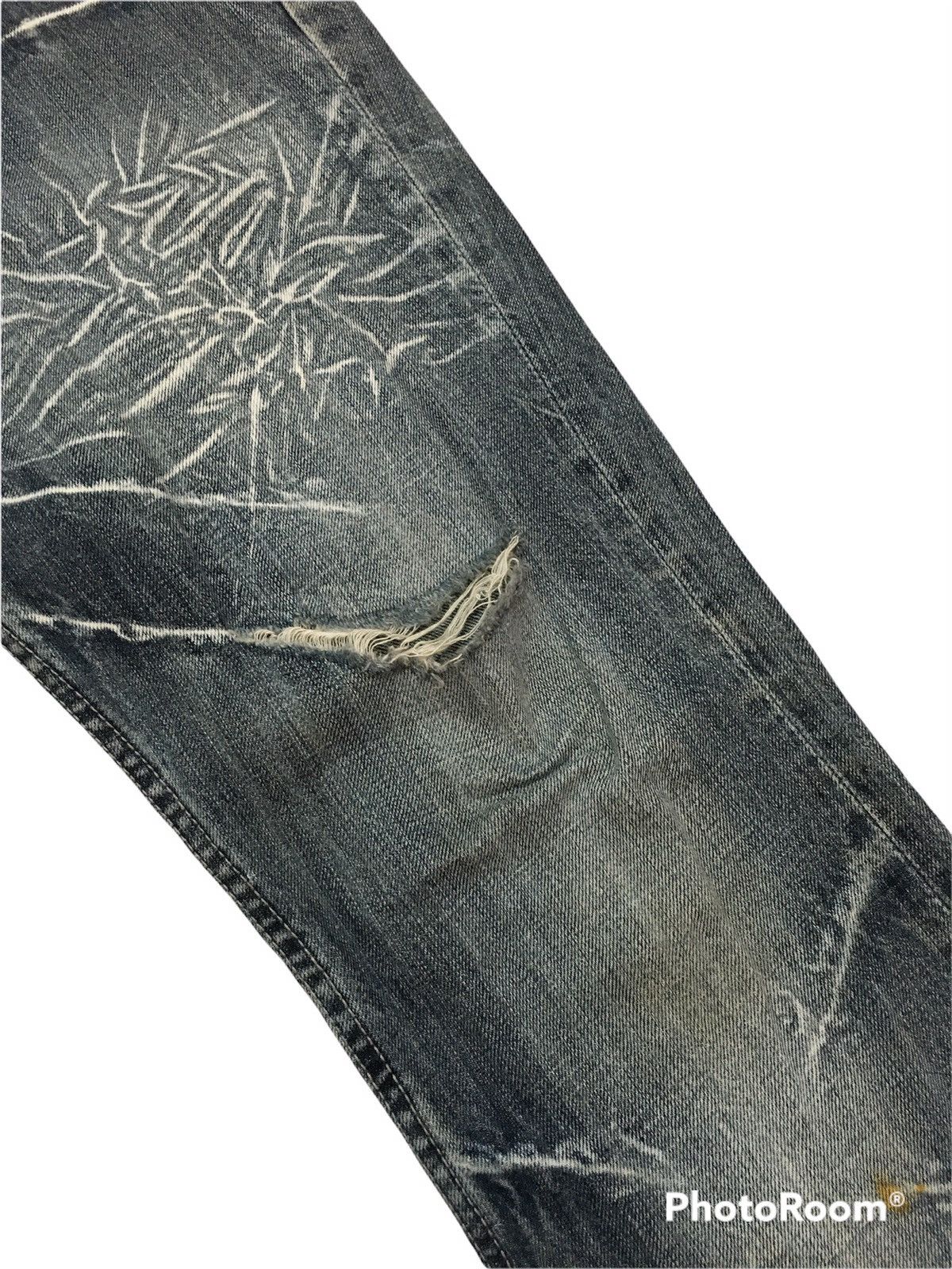 Art Comes First × Japanese Brand 🔥SICK🔥Thrashed Sorridere Art Distressed Denim Pants Size US 32 / EU 48 - 4 Thumbnail