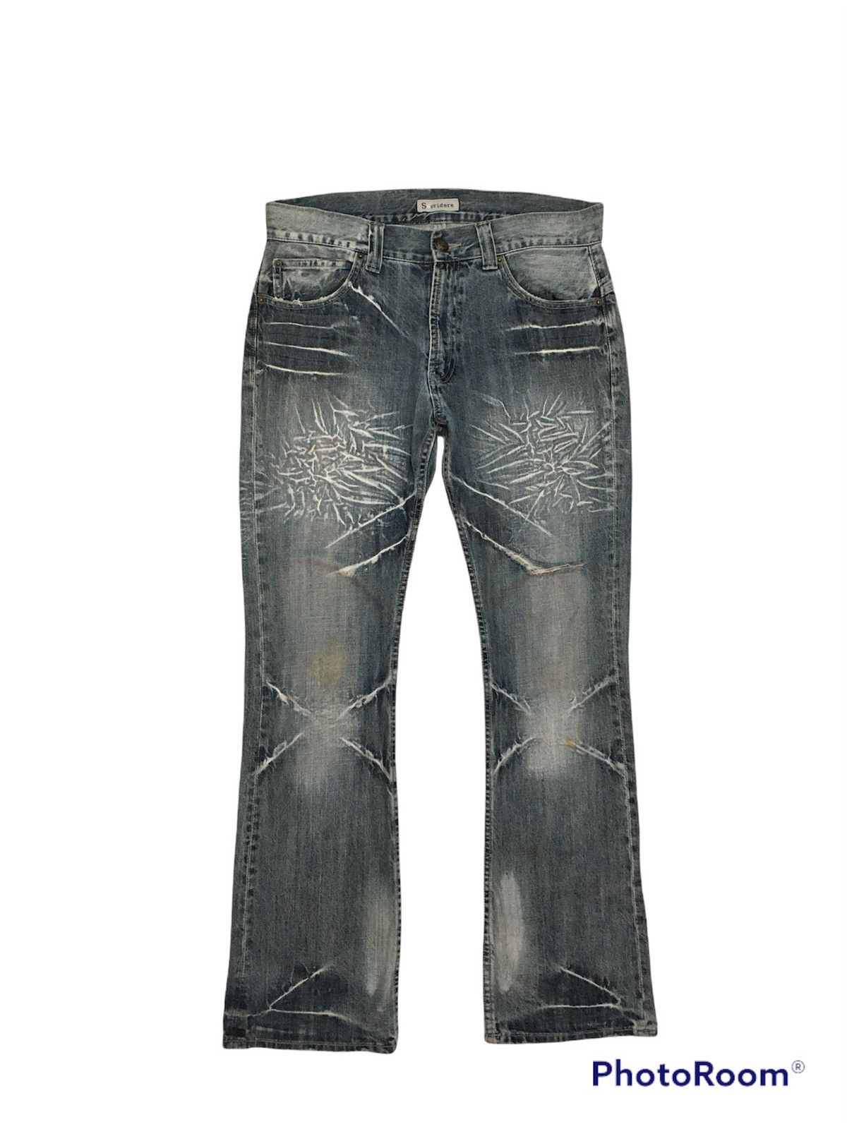 Art Comes First × Japanese Brand 🔥SICK🔥Thrashed Sorridere Art Distressed Denim Pants Size US 32 / EU 48 - 1 Thumbnail