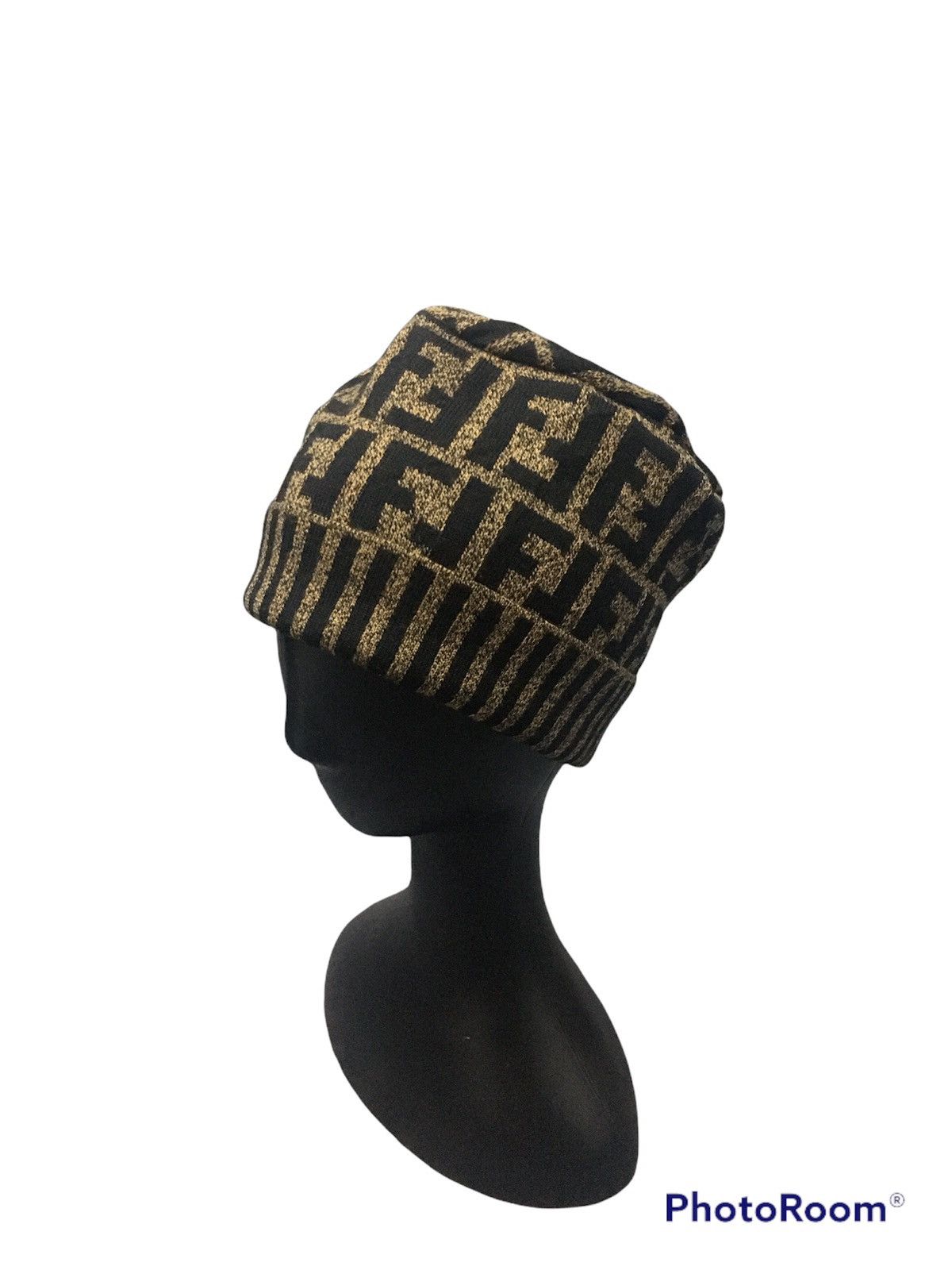 image of Sickvintage Fendi Monogram Wool Beanie, Men's
