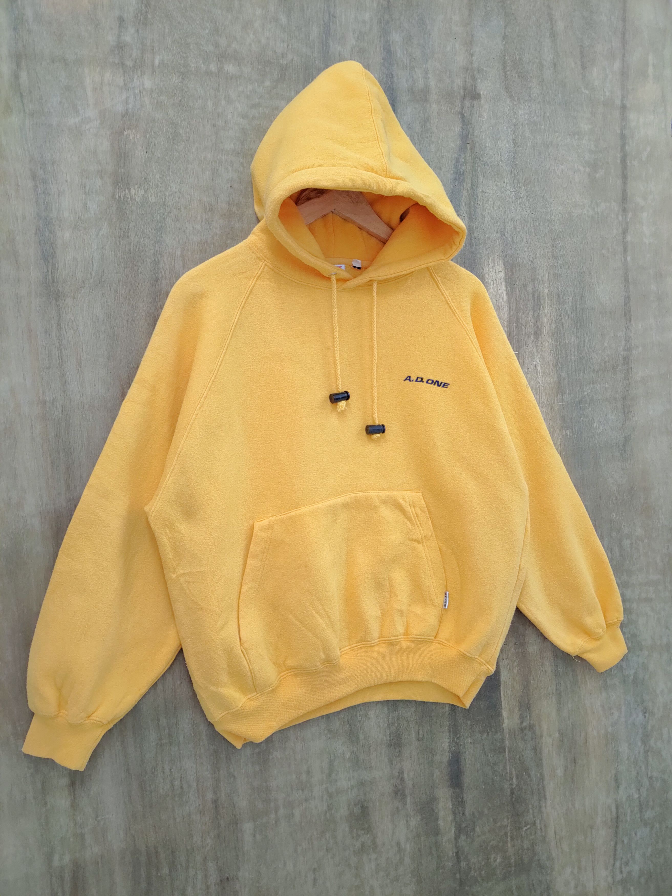 Designer × Japanese Brand VINTAGE A.D.ONE YELLOW SWEATSHIRT HOODIE Size US L / EU 52-54 / 3 - 6 Thumbnail