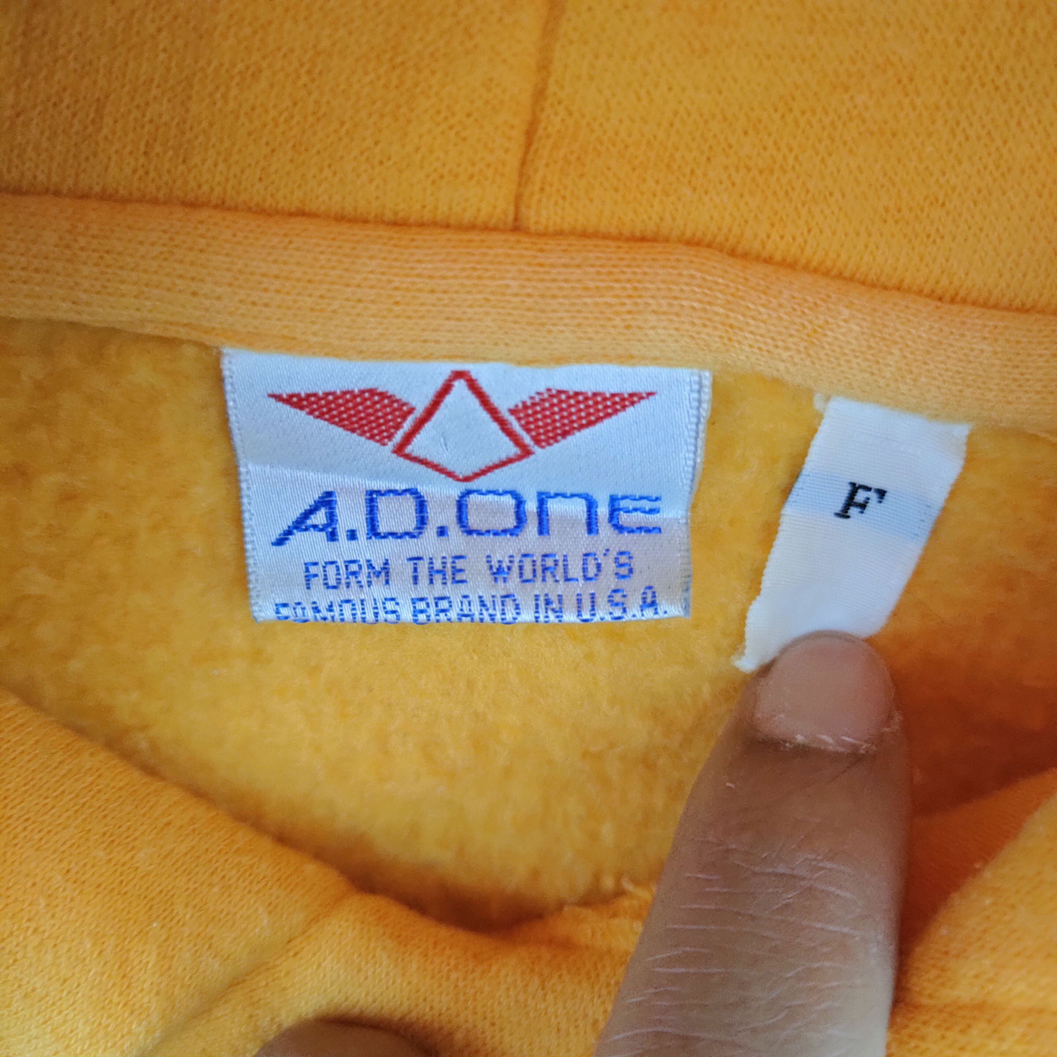 Designer × Japanese Brand VINTAGE A.D.ONE YELLOW SWEATSHIRT HOODIE Size US L / EU 52-54 / 3 - 10 Thumbnail