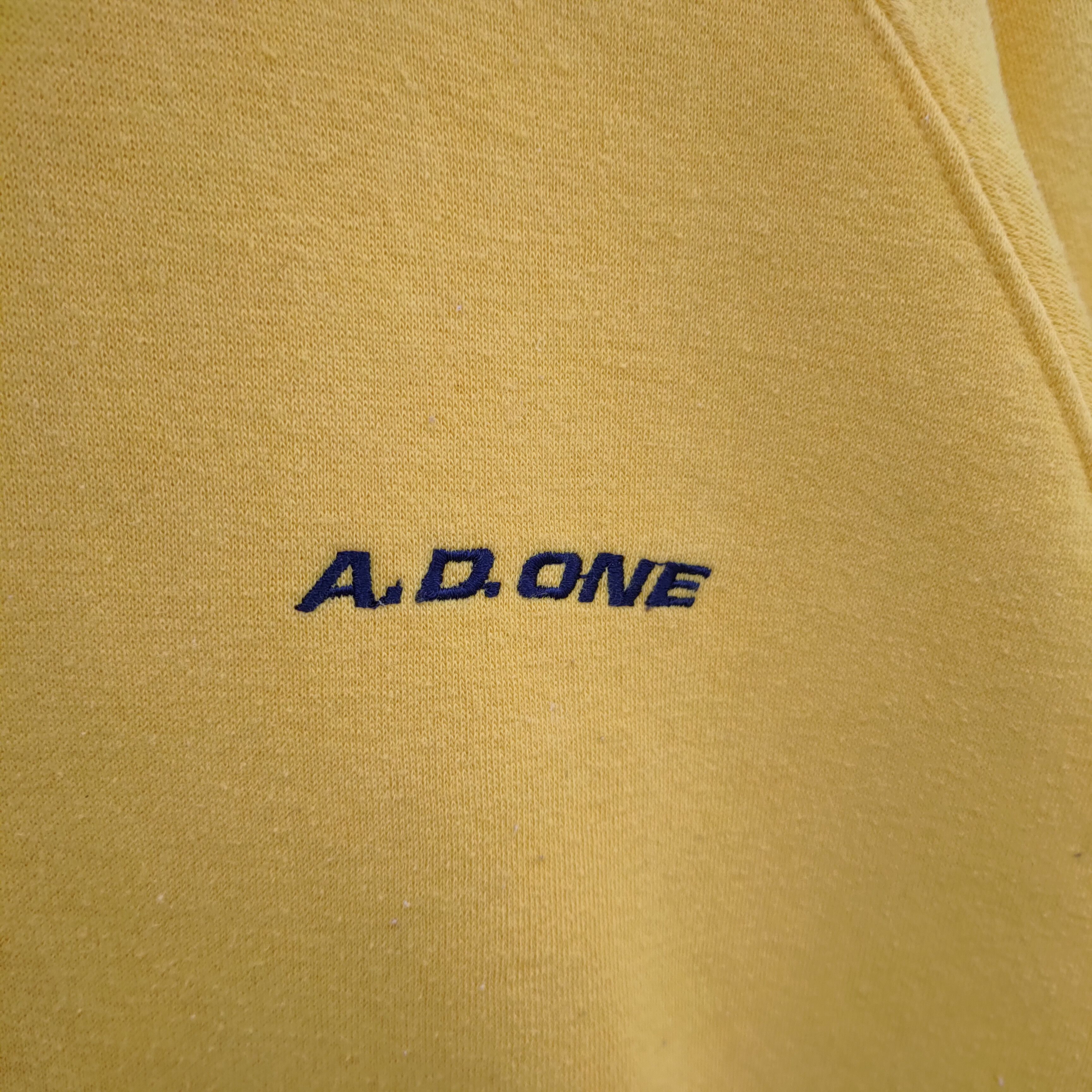 Designer × Japanese Brand VINTAGE A.D.ONE YELLOW SWEATSHIRT HOODIE Size US L / EU 52-54 / 3 - 5 Thumbnail