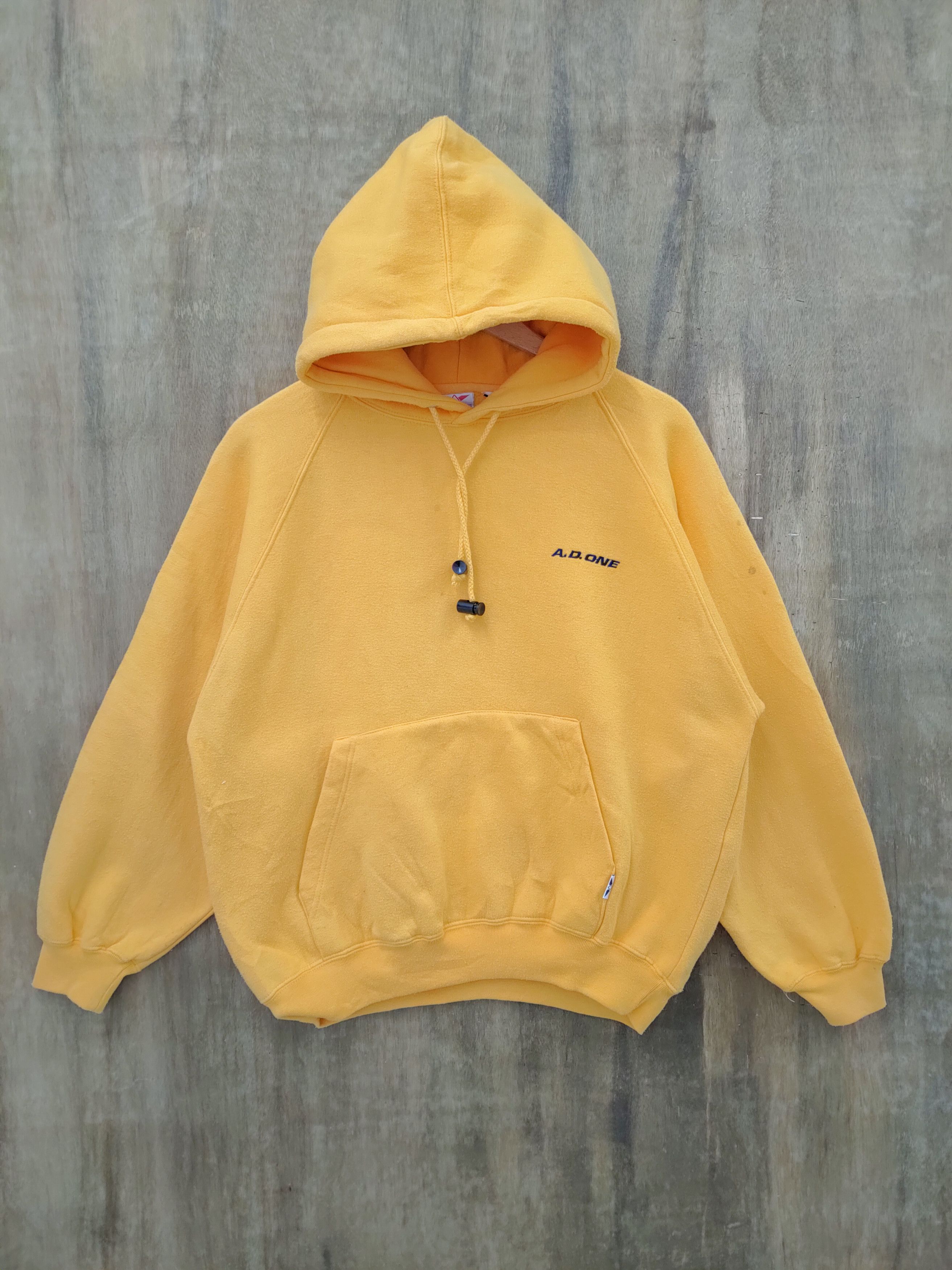 Designer × Japanese Brand VINTAGE A.D.ONE YELLOW SWEATSHIRT HOODIE Size US L / EU 52-54 / 3 - 1 Thumbnail