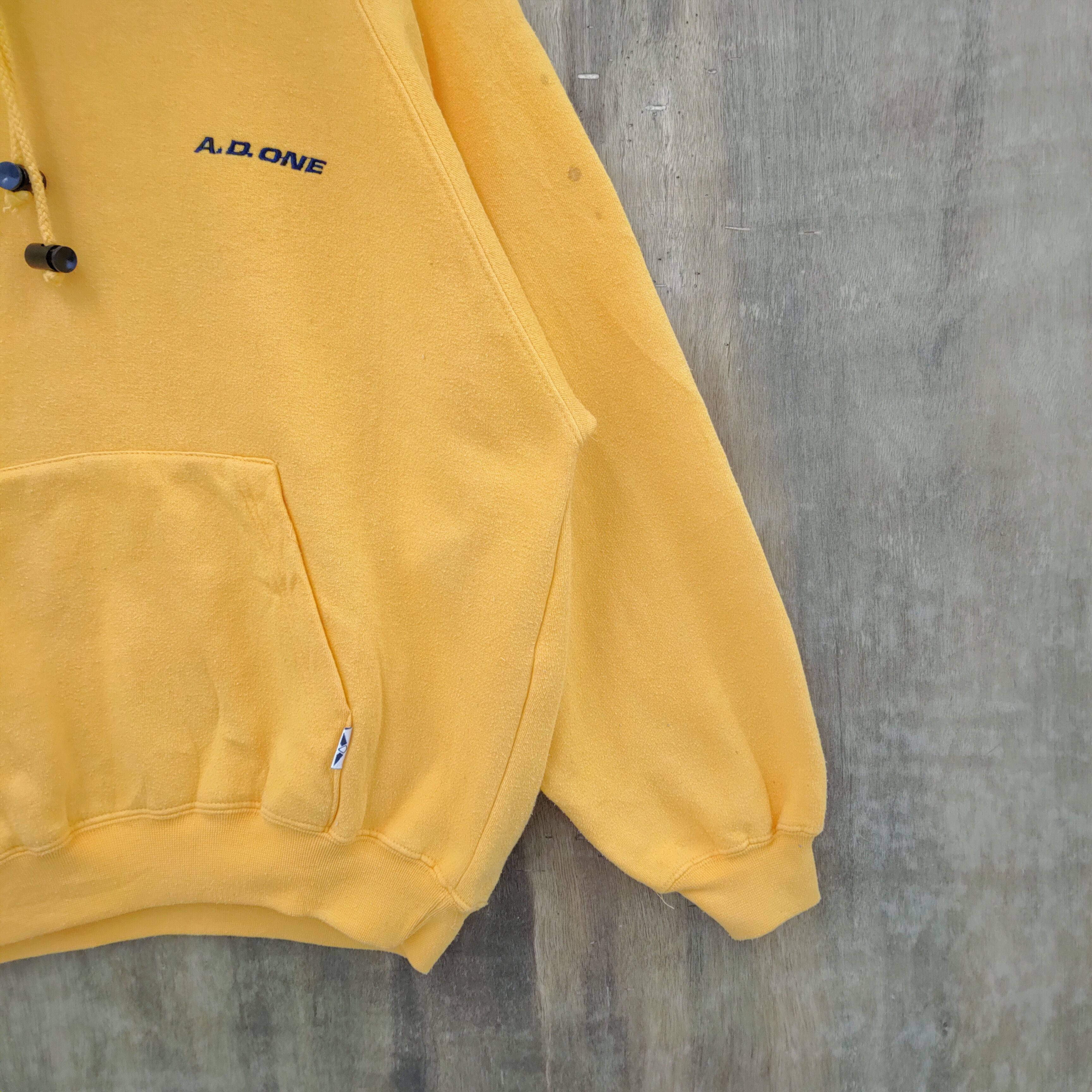 Designer × Japanese Brand VINTAGE A.D.ONE YELLOW SWEATSHIRT HOODIE Size US L / EU 52-54 / 3 - 4 Thumbnail