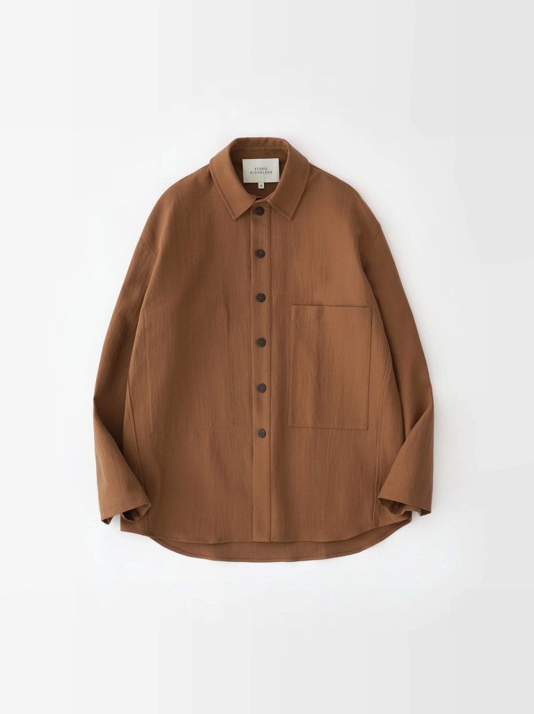 Pre-owned Studio Nicholson Bowdoin Overshirt Hazelnut Double Cotton - Size Xl Nwt $480 In Hazelnut Brown