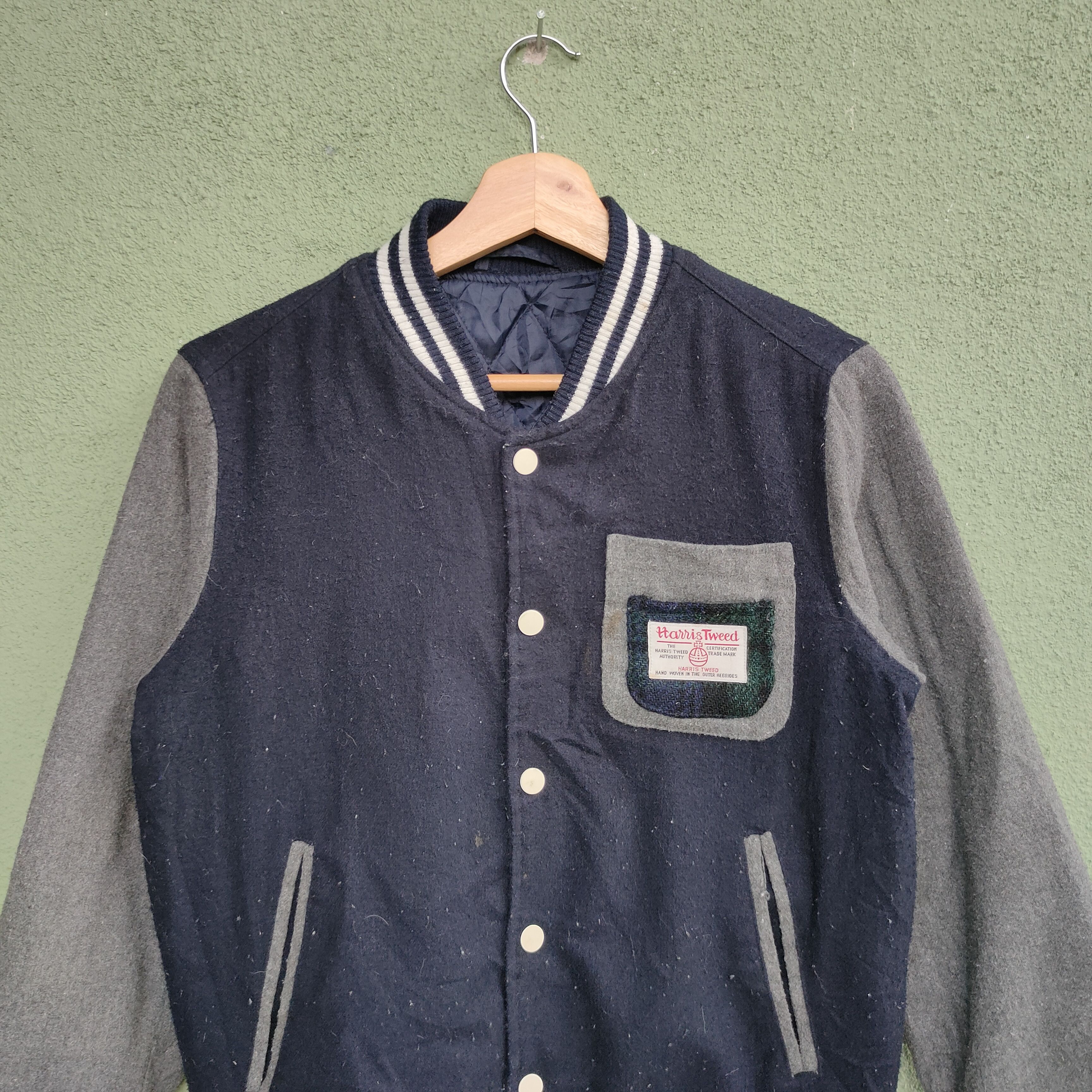 Harris Tweed Vintage Harris Tweed Authority Button Ups Varsity Jacket Size US S / EU 44-46 / 1 - 8 Thumbnail