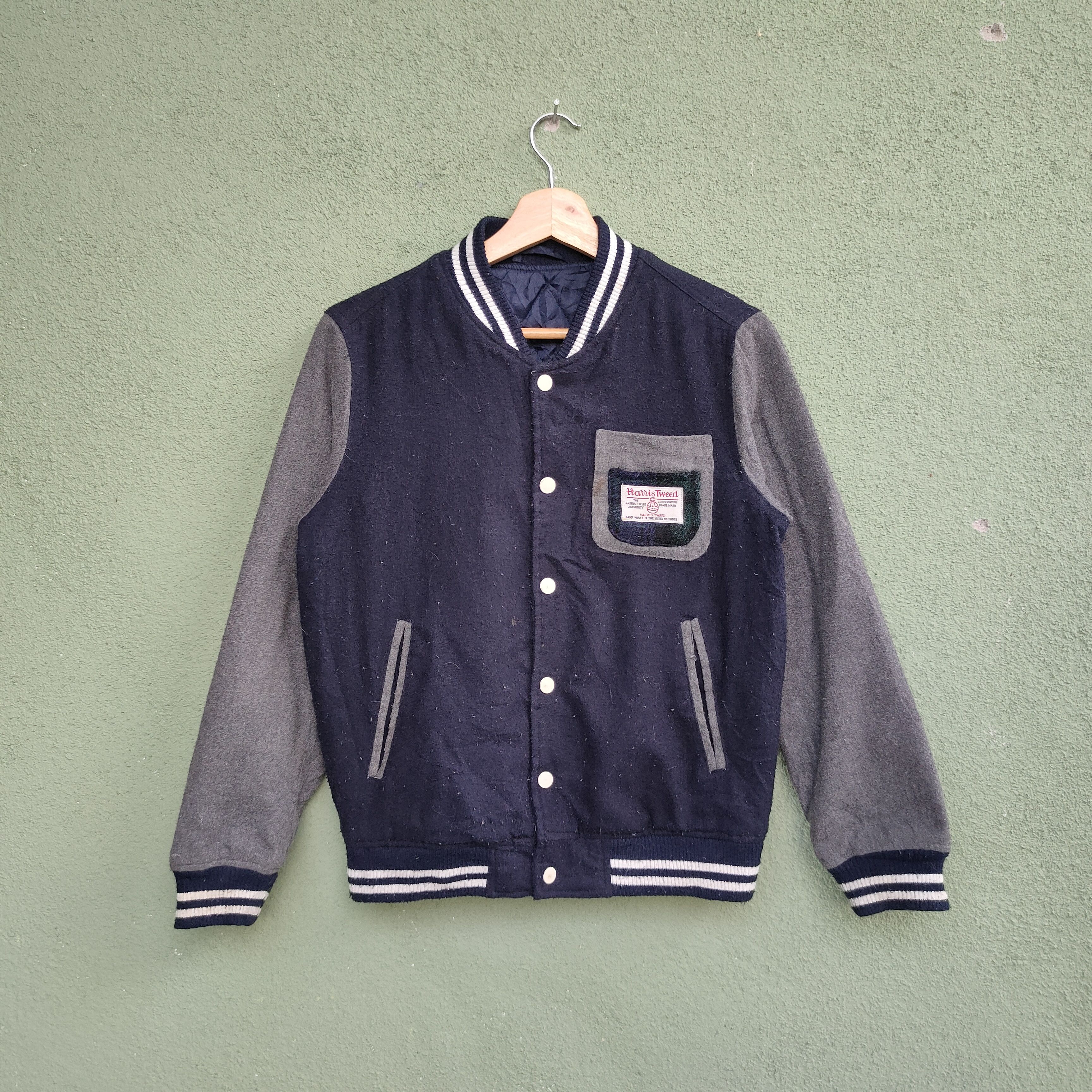 Vintage Harris Tweed Authority Button Ups Varsity Jacket