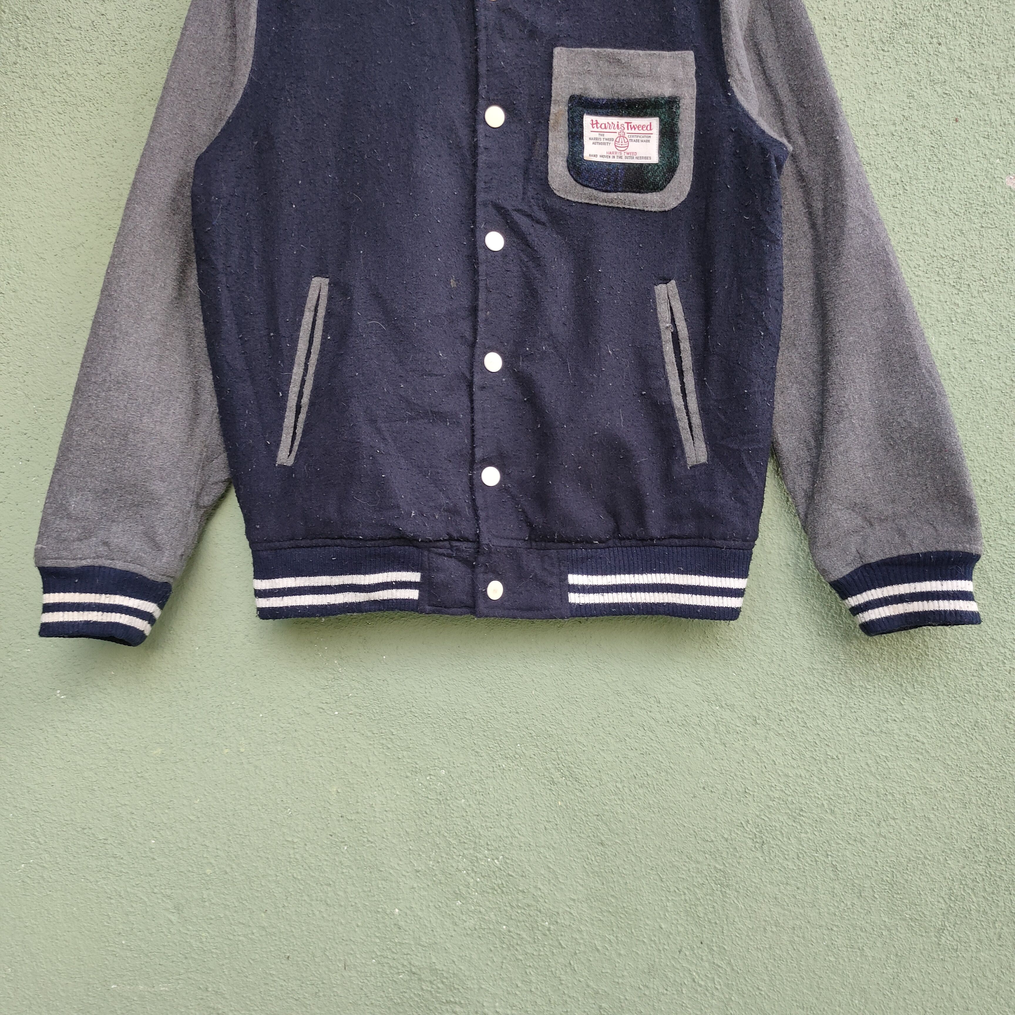 Harris Tweed Vintage Harris Tweed Authority Button Ups Varsity Jacket Size US S / EU 44-46 / 1 - 7 Thumbnail