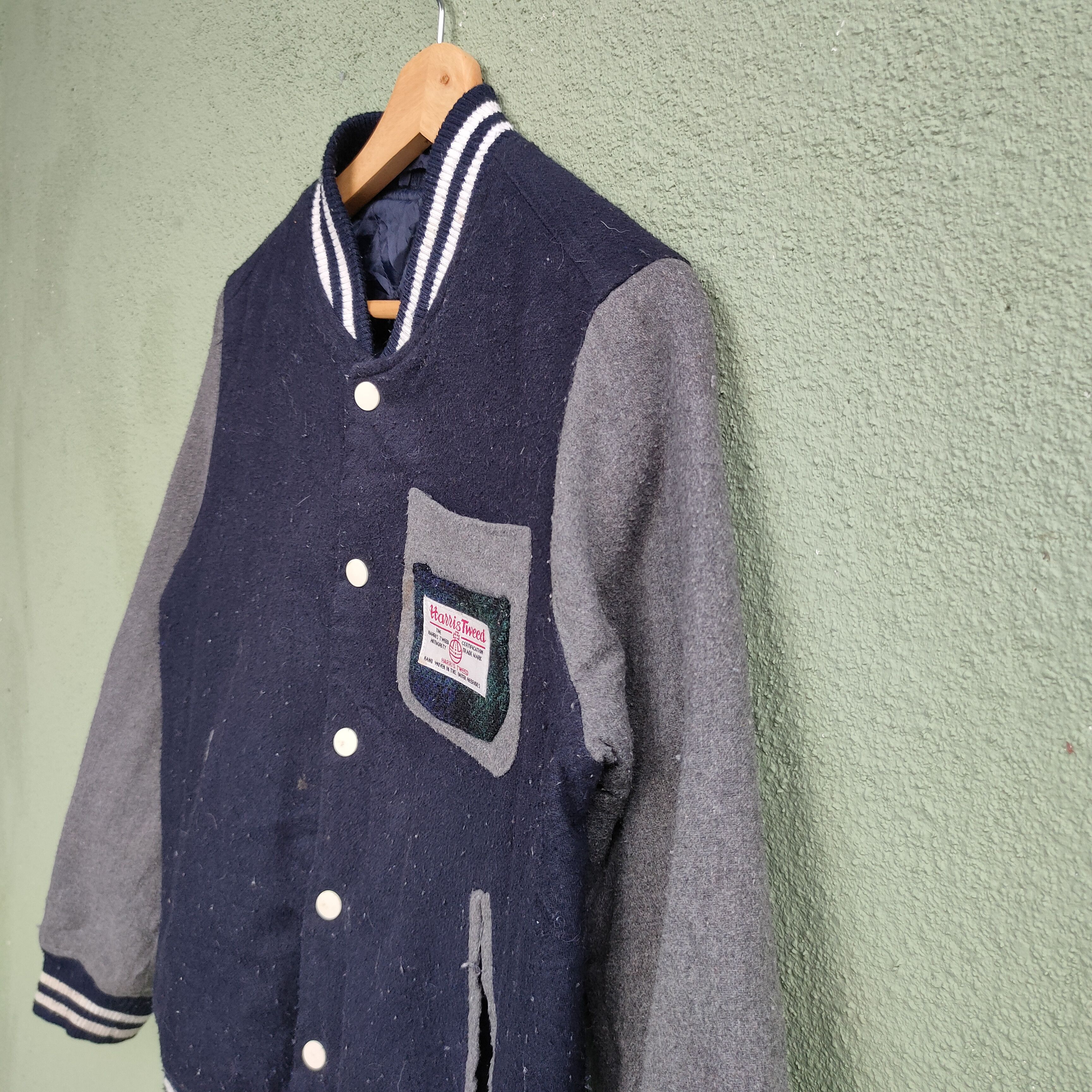 Harris Tweed Vintage Harris Tweed Authority Button Ups Varsity Jacket Size US S / EU 44-46 / 1 - 4 Thumbnail