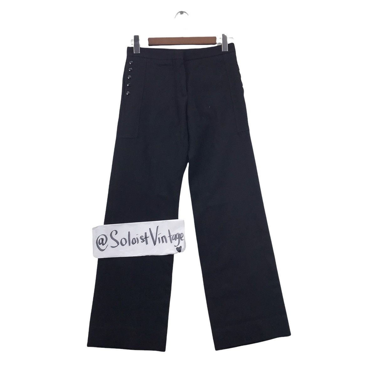 Helmut Lang HELMUT LANG ITALY Button Pocket Wool Casual Black Trousers Size US 27 - 1 Thumbnail