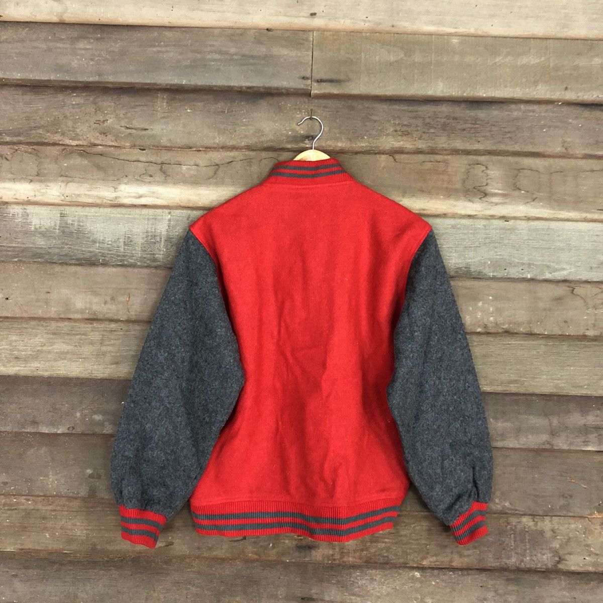 Japanese Brand Japan plain Red Varsity Jacket #3731 Size US M / EU 48-50 / 2 - 12 Thumbnail