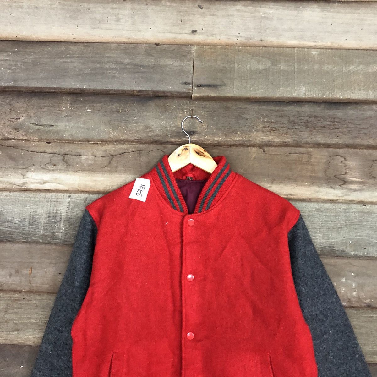 Japanese Brand Japan plain Red Varsity Jacket #3731 Size US M / EU 48-50 / 2 - 2 Thumbnail