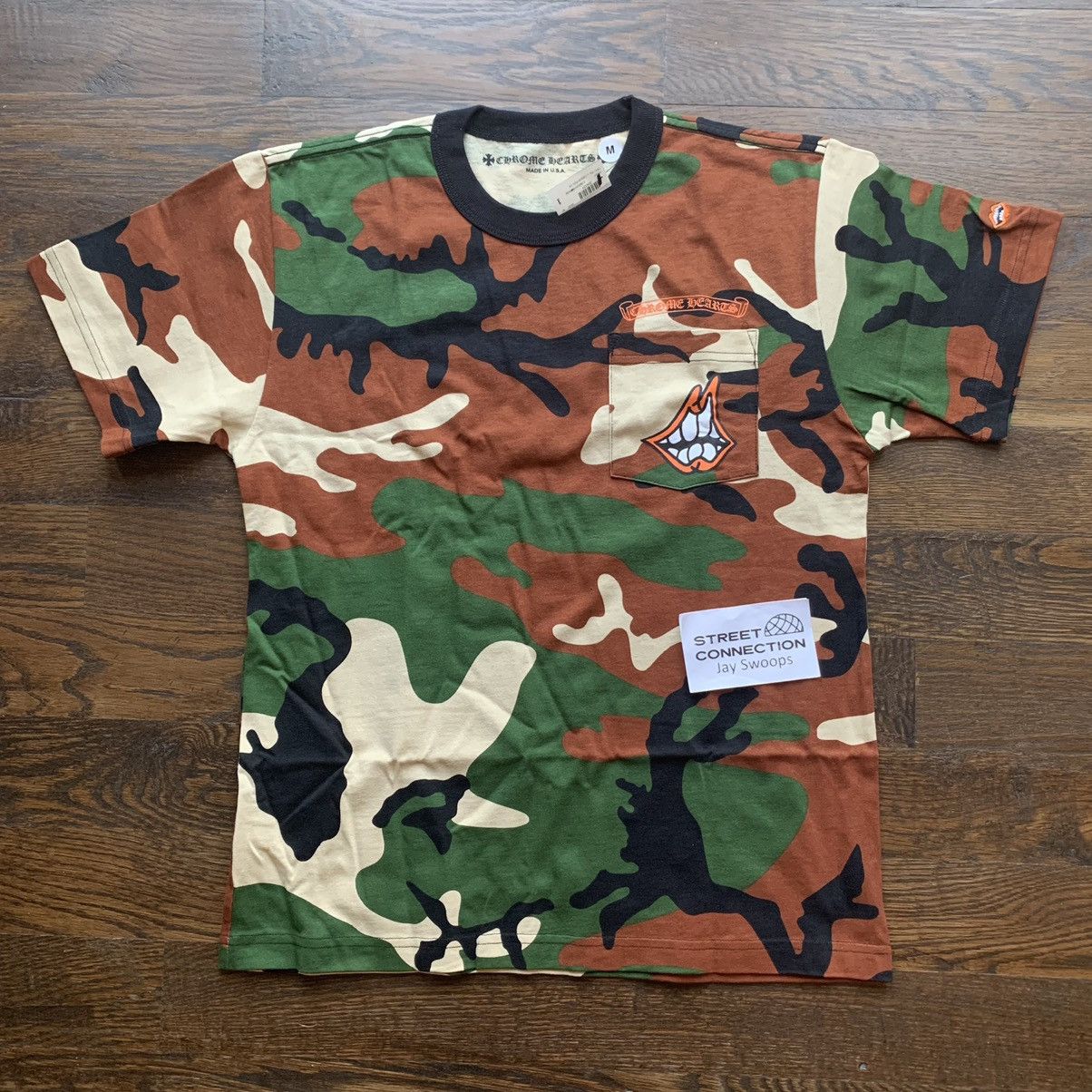 Chrome Hearts CHROME HEARTS MATTY BOY CAMO CAUTION T SHIRT