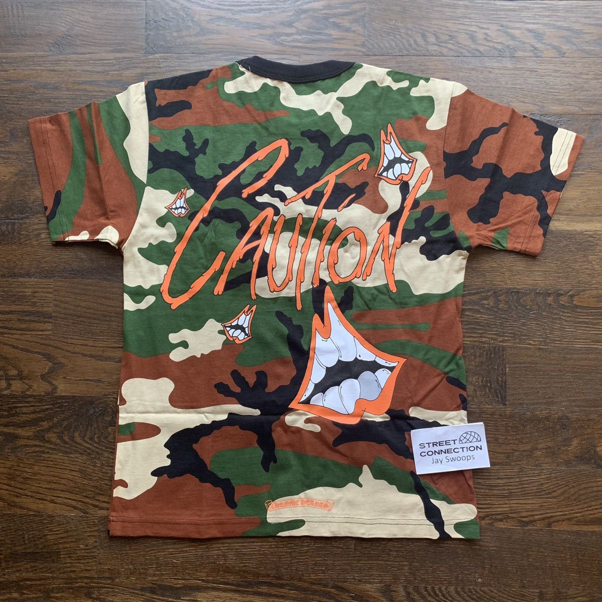 Chrome Hearts CHROME HEARTS MATTY BOY CAMO CAUTION T SHIRT