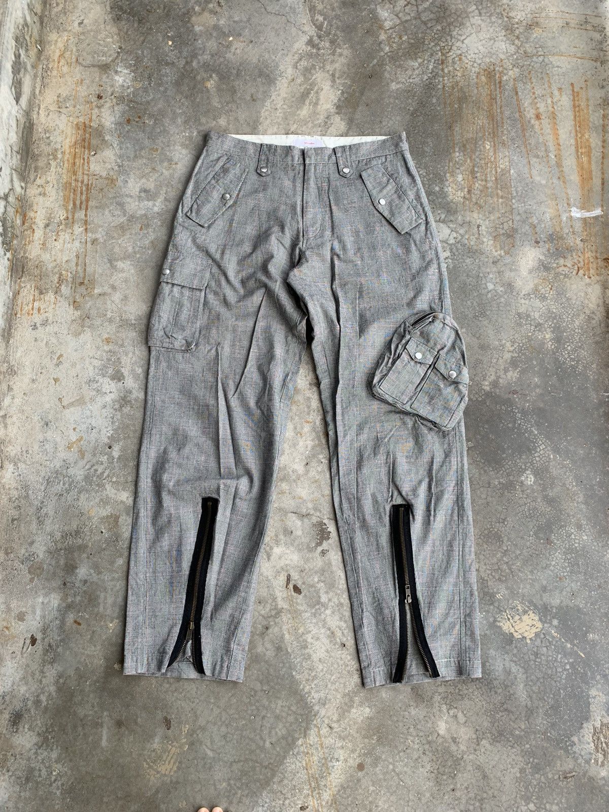 JapaneseBrand Stimulus Checkered Zipper 3D Pocket Cargo Pant