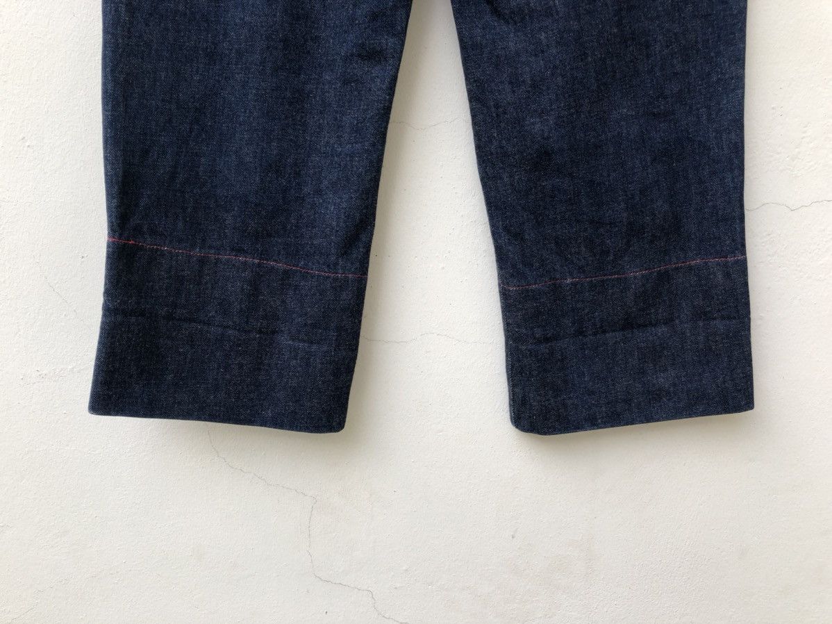 Vintage 90s Acid Jazz Men Japan Zigzag Patchwork Cropped Denim Size US 31 - 15 Thumbnail