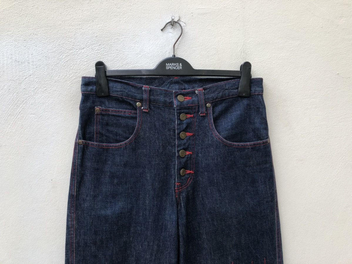 Vintage 90s Acid Jazz Men Japan Zigzag Patchwork Cropped Denim Size US 31 - 6 Thumbnail