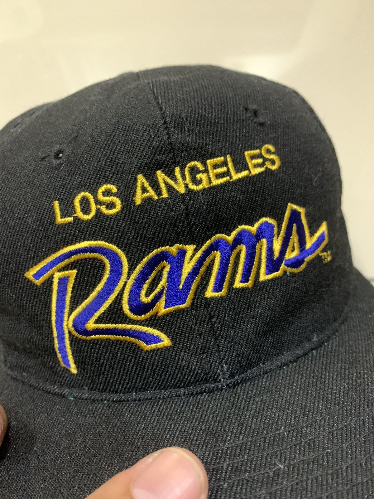NFL SPORTS SPECIALTIES LOS ANGELES RAMS SCRIPT SNAPBACK HAT CAP Size ONE SIZE - 7 Thumbnail