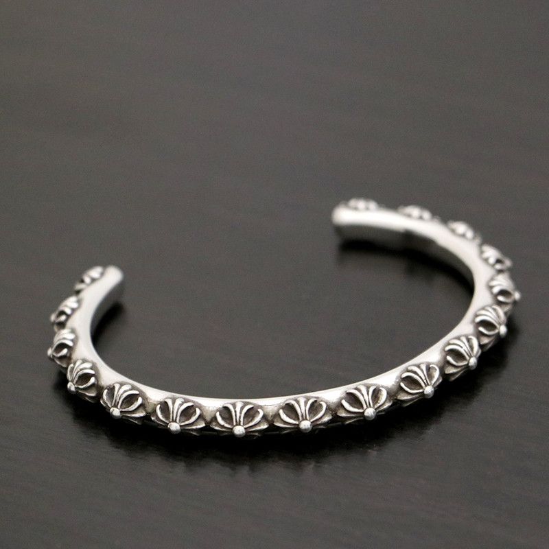 image of Chrome Hearts Cross Bangle in Silver, Men's