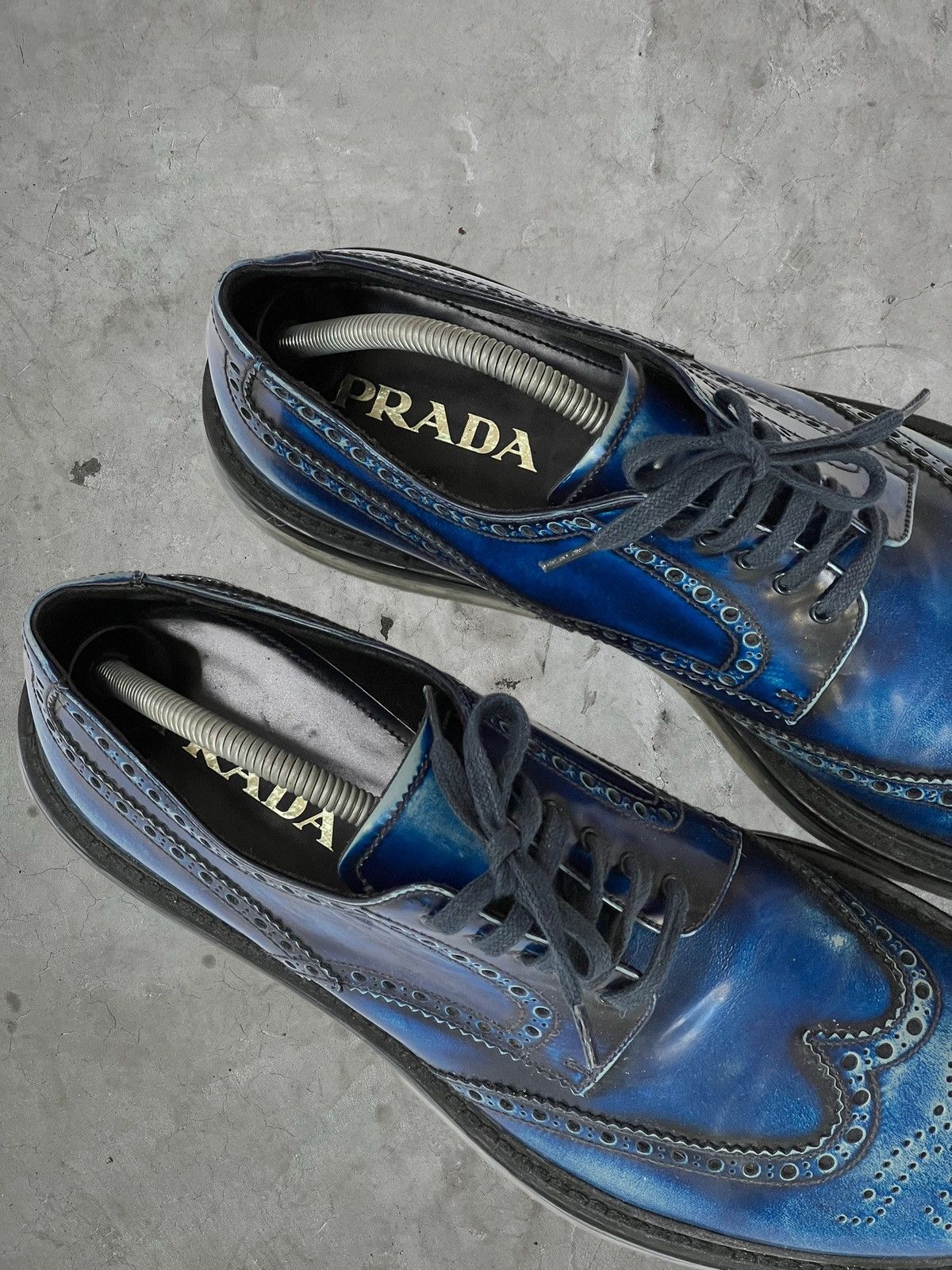 Prada Early 2000s Prada Wingtip Air Derby’s Size US 10 / EU 43 - 4 Thumbnail