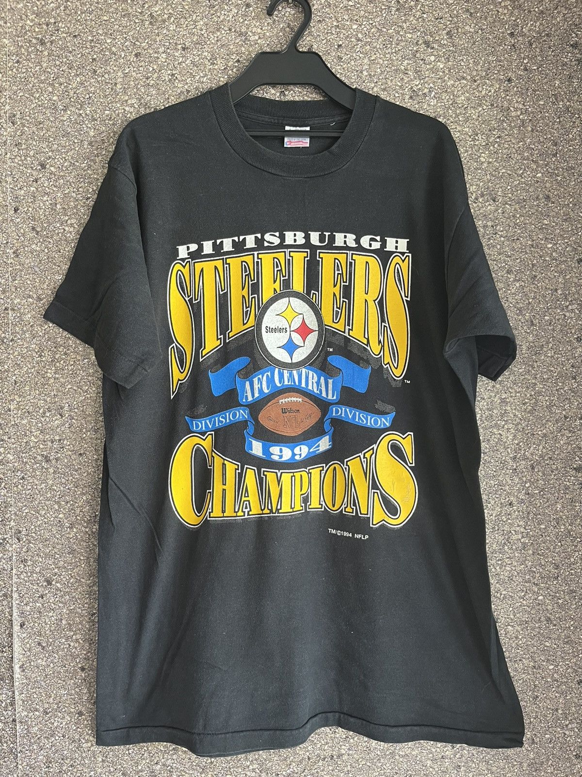 image of Made In USA x Vintage Steelers Champions Ft73 in Black, Men's (Size Large)