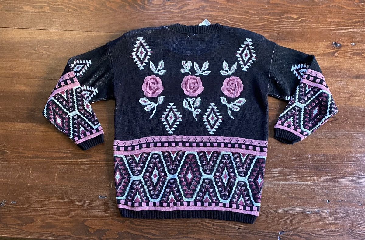 Vintage Vintage NWT 80’s Cafe la Vie Roses Knit Sweater Size M / US 6-8 / IT 42-44 - 11 Thumbnail